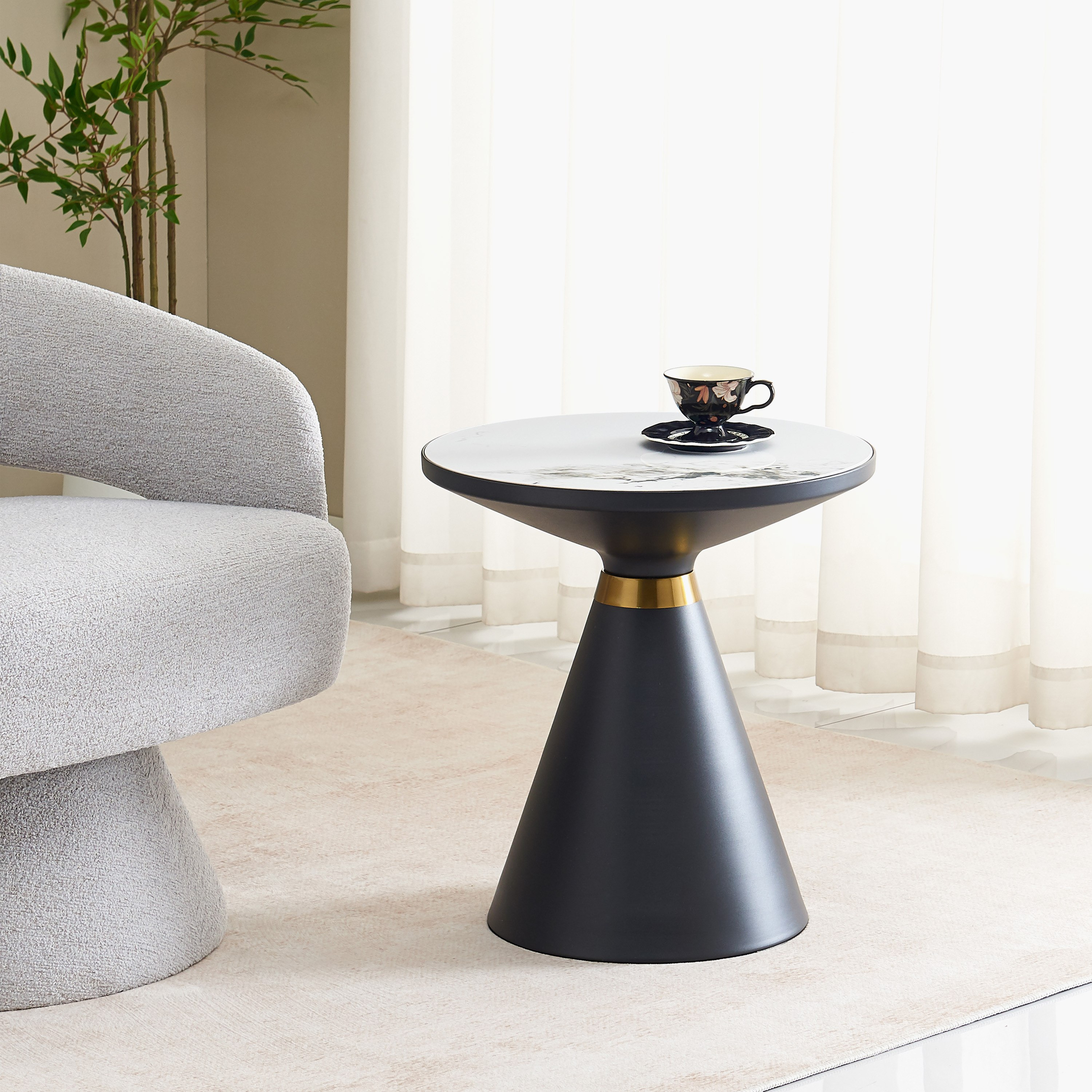 Movo Alba Sintered Stone Top Round End Table-hbxfurniture-livingroom-endtables-image-1