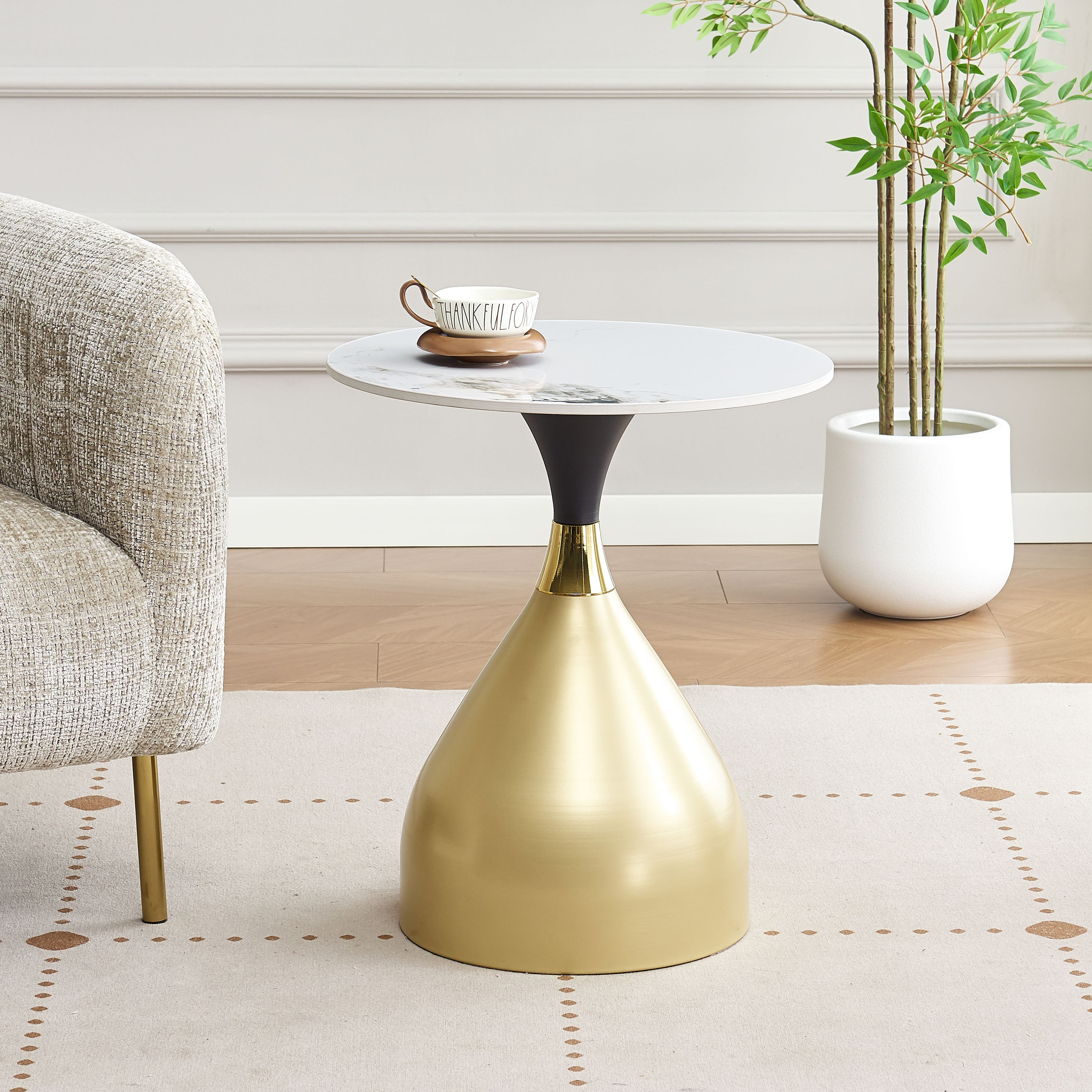 Movo Jonna Sintered Stone Top Round End Table-hbxfurniture-livingroom-endtables-image-1