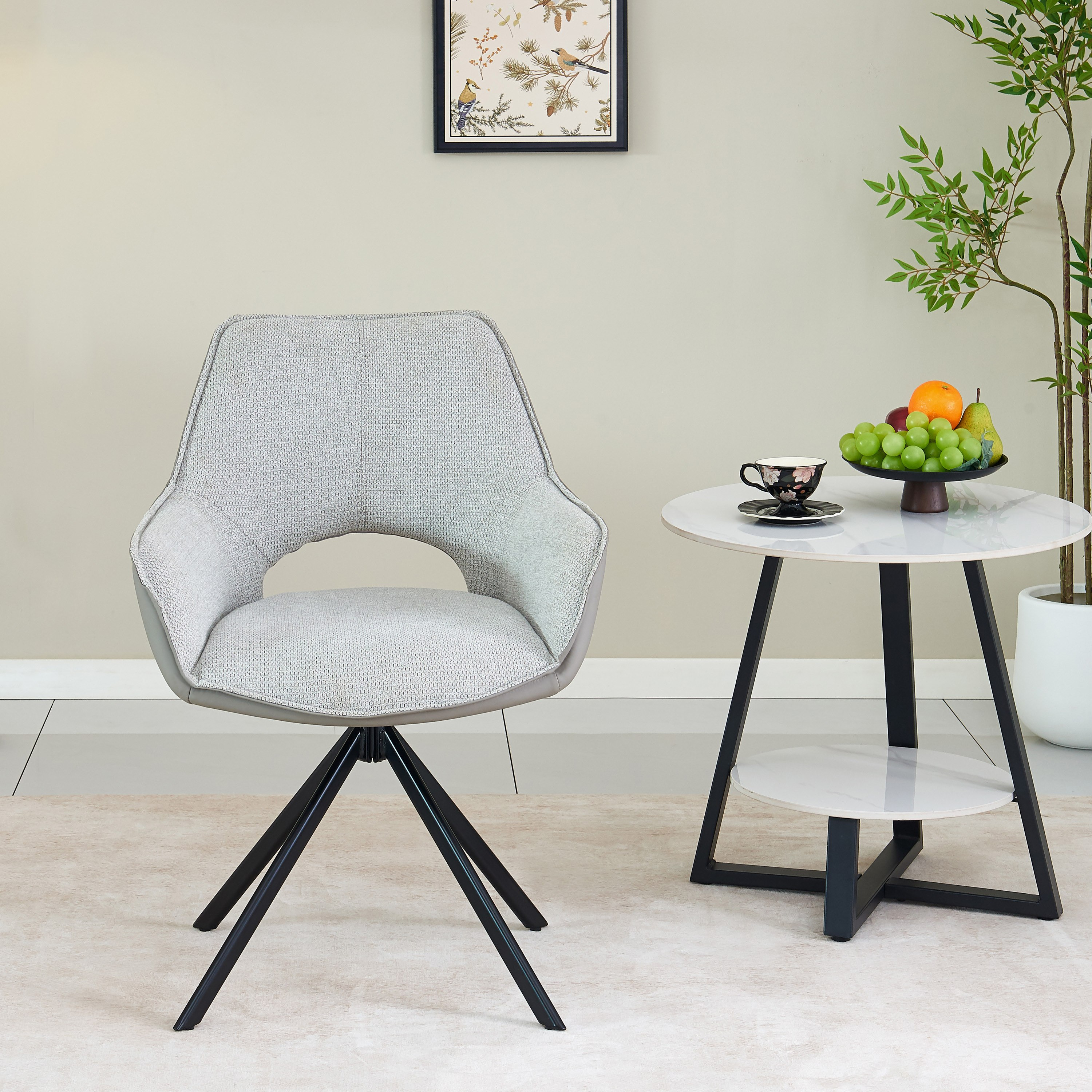 Movo Shelly 2-Seater Sintered Stone Tea Set-hbxfurniture-diningtablesandsets-diningsets-twoseater-image-2