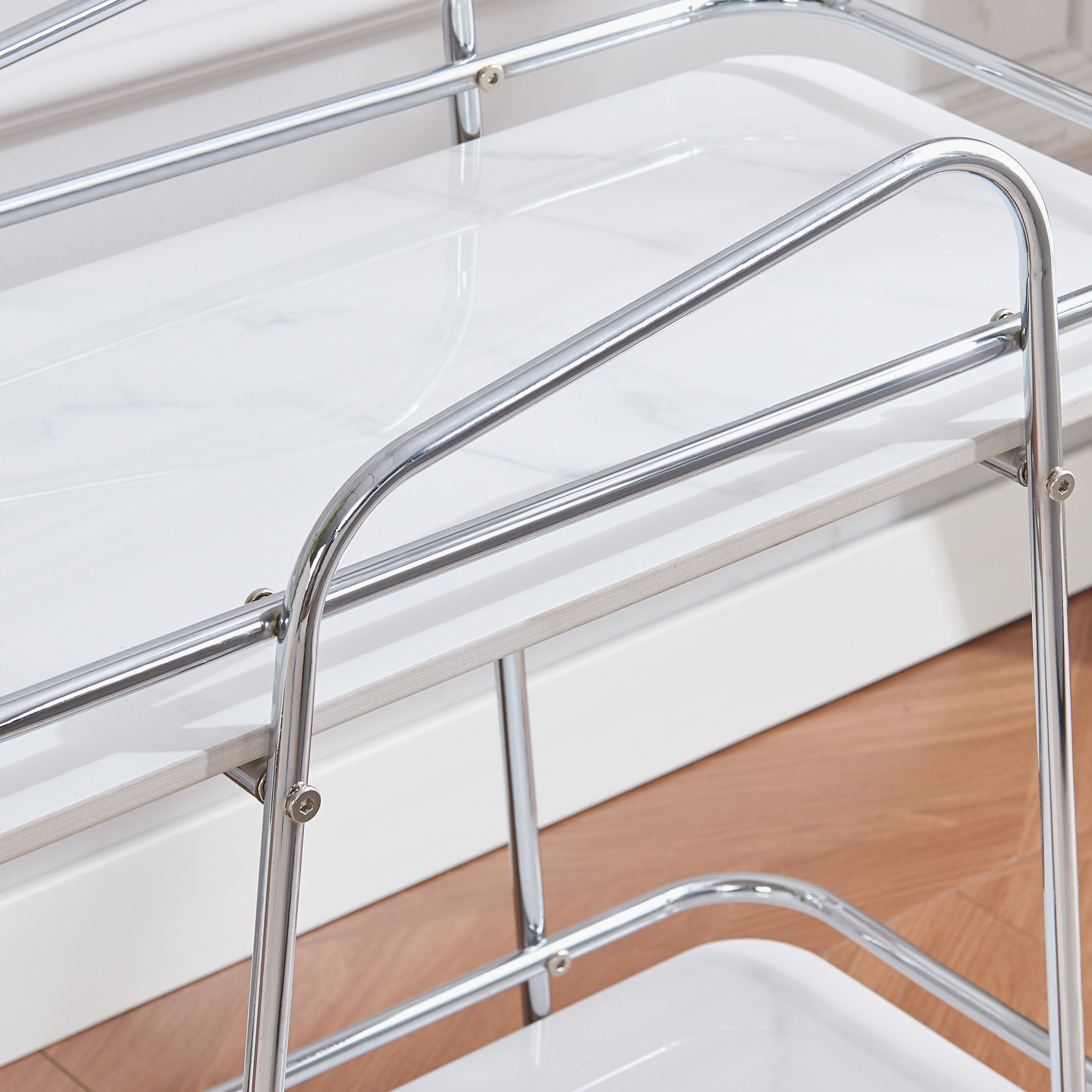 Movo Elmora Sintered Stone Top Serving Trolly with Shelves-hbxlivingroom-tablesandstands-servingtrolleys-image-2