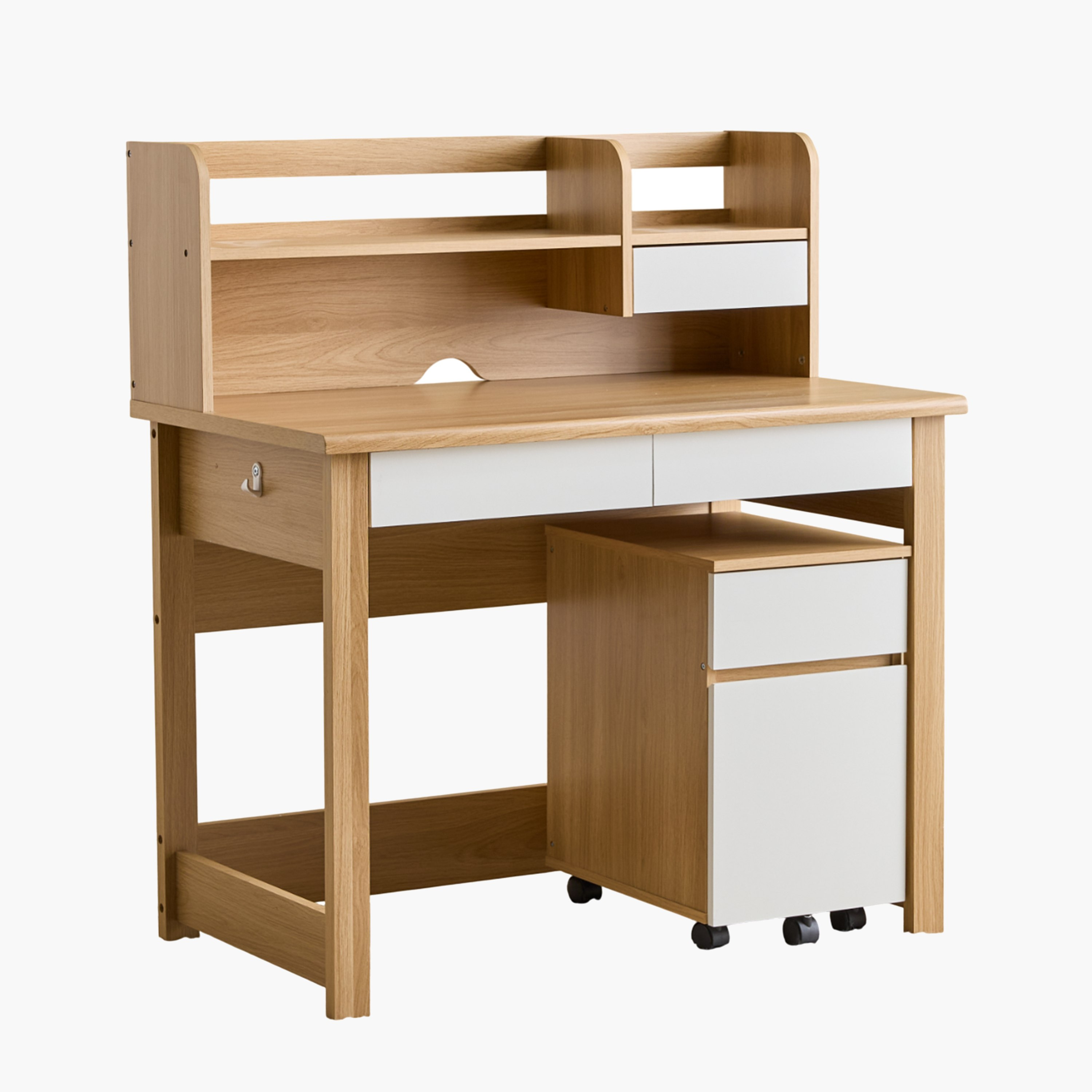 مكتب دراسة بدرجين مع وحدة تخزين وخزانة ملفات محمولة من باركر جود-hbxfurniture-office-desks-image-11