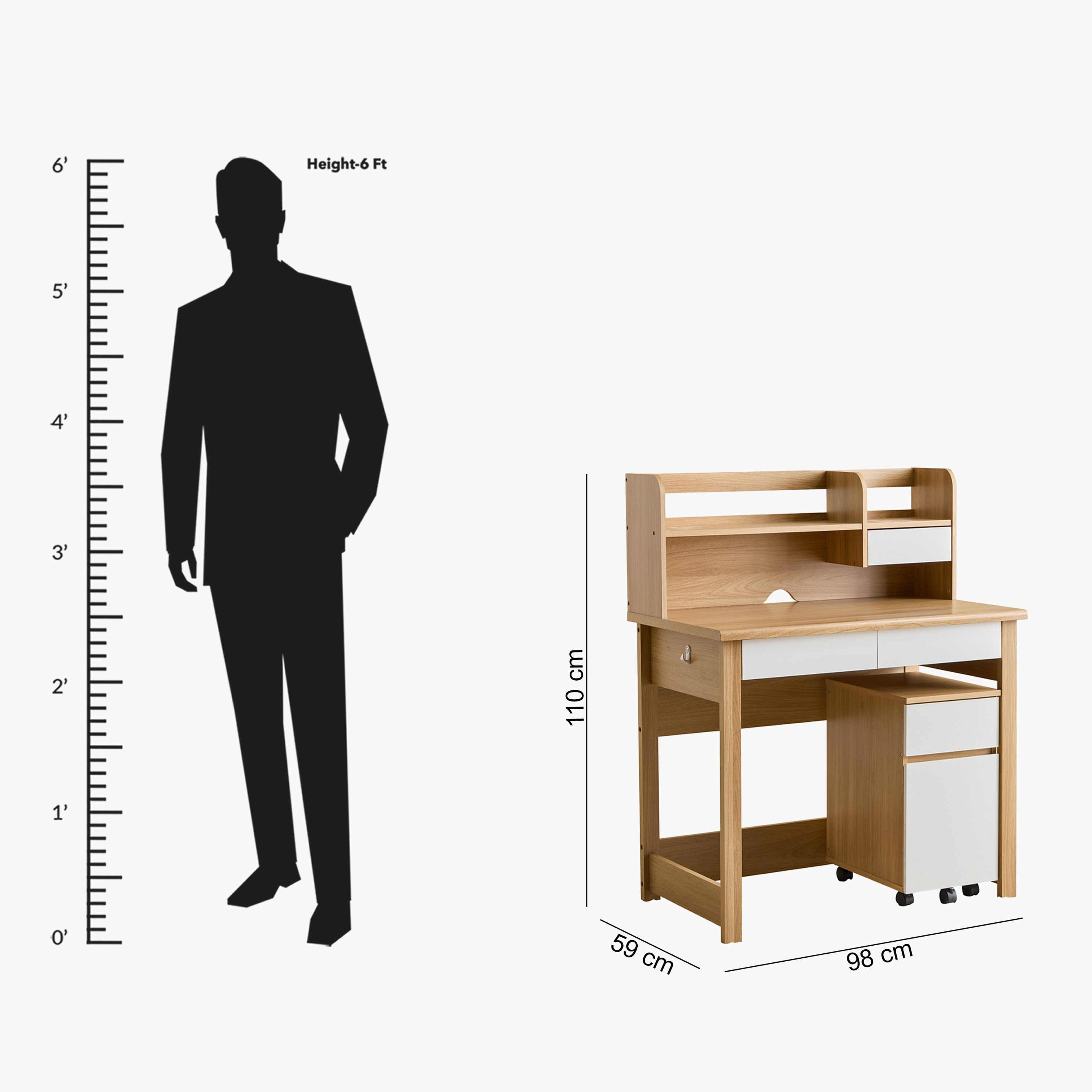 مكتب دراسة بدرجين مع وحدة تخزين وخزانة ملفات محمولة من باركر جود-hbxfurniture-office-desks-image-12