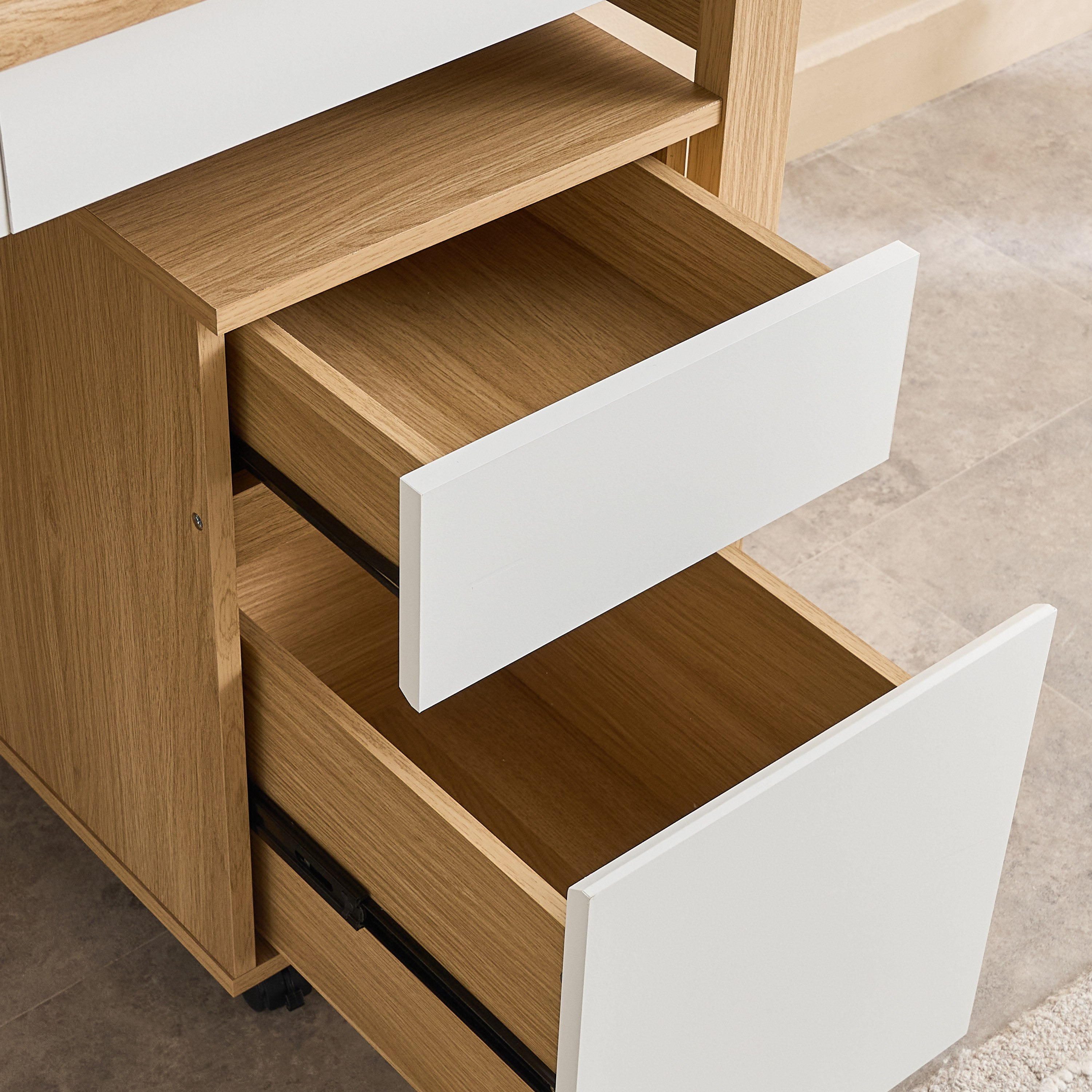 مكتب دراسة بدرجين مع وحدة تخزين وخزانة ملفات محمولة من باركر جود-hbxfurniture-office-desks-image-8