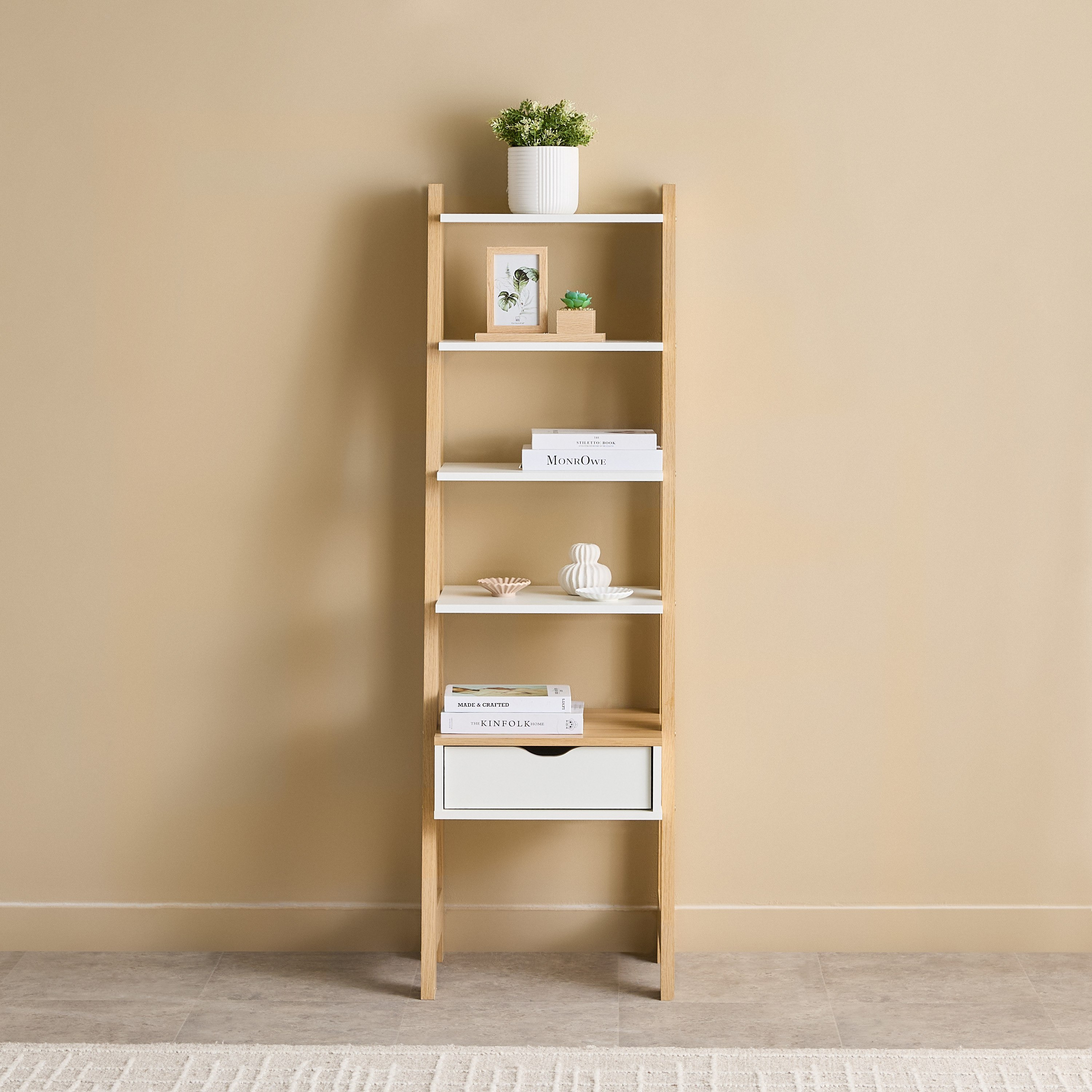 Parker Jude 4-Tier Bookcase Multipurpose Shelving Unit with Drawer-hbxfurniture-office-bookcases-image-2