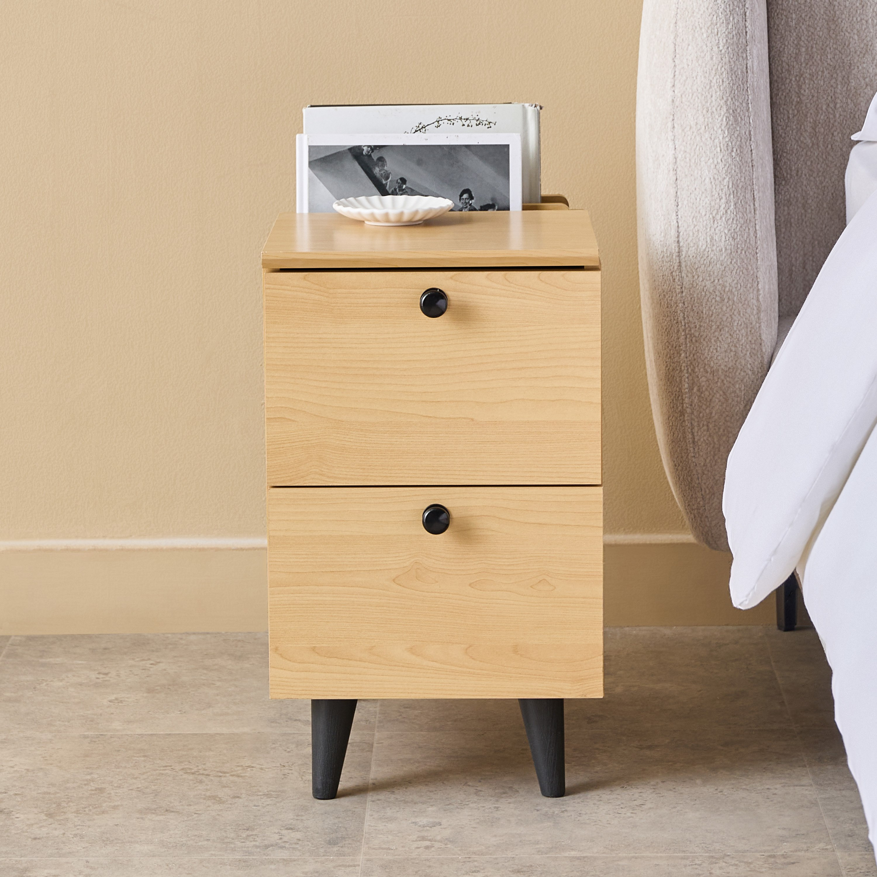 Compacto 1 Drawer 1 Door Night Stand with 2 Vertical Shelves-hbxfurniture-bedroom-nightstands-image-2