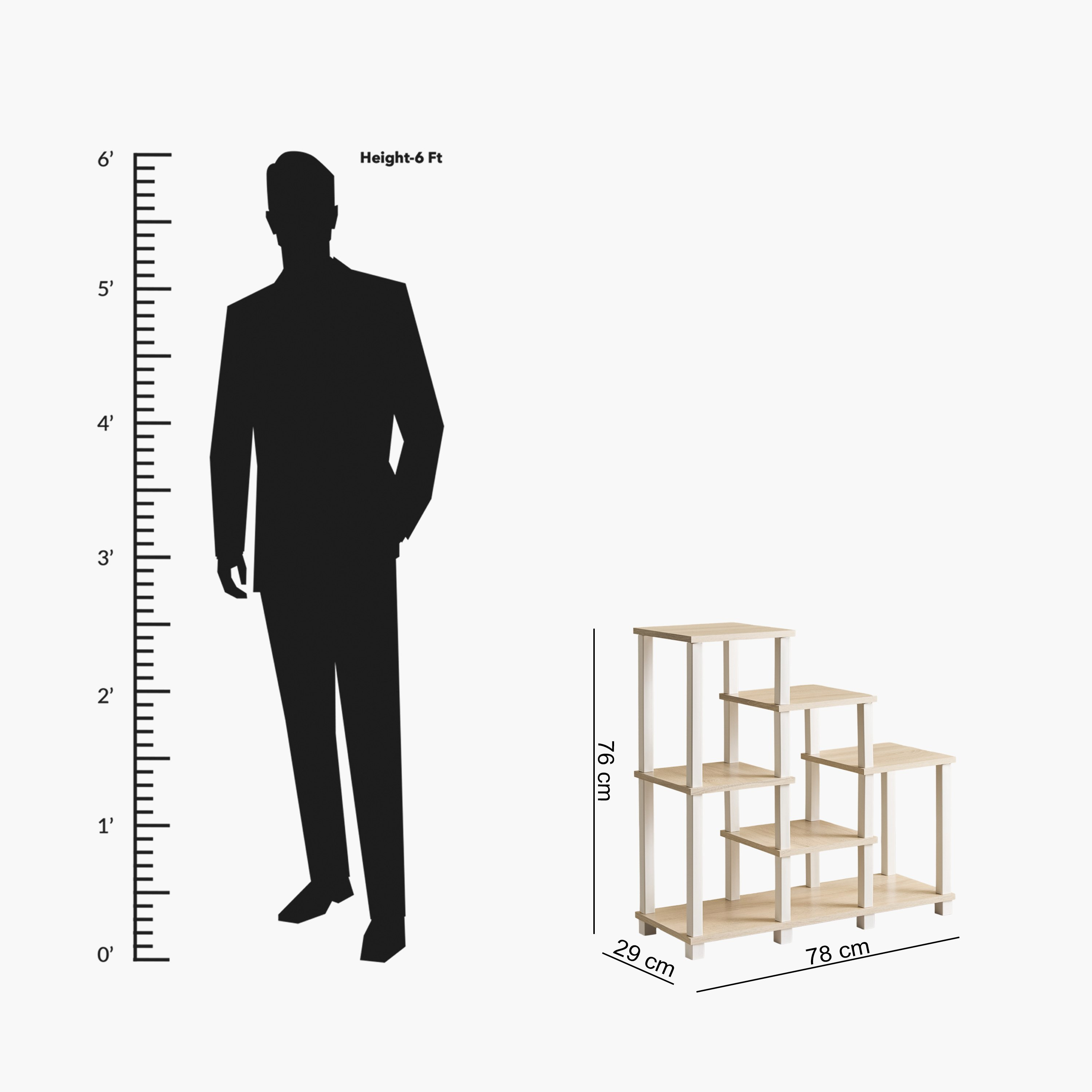 Pegg 3-Step Bookcase Shelving Unit-hbxfurniture-office-bookcases-image-8