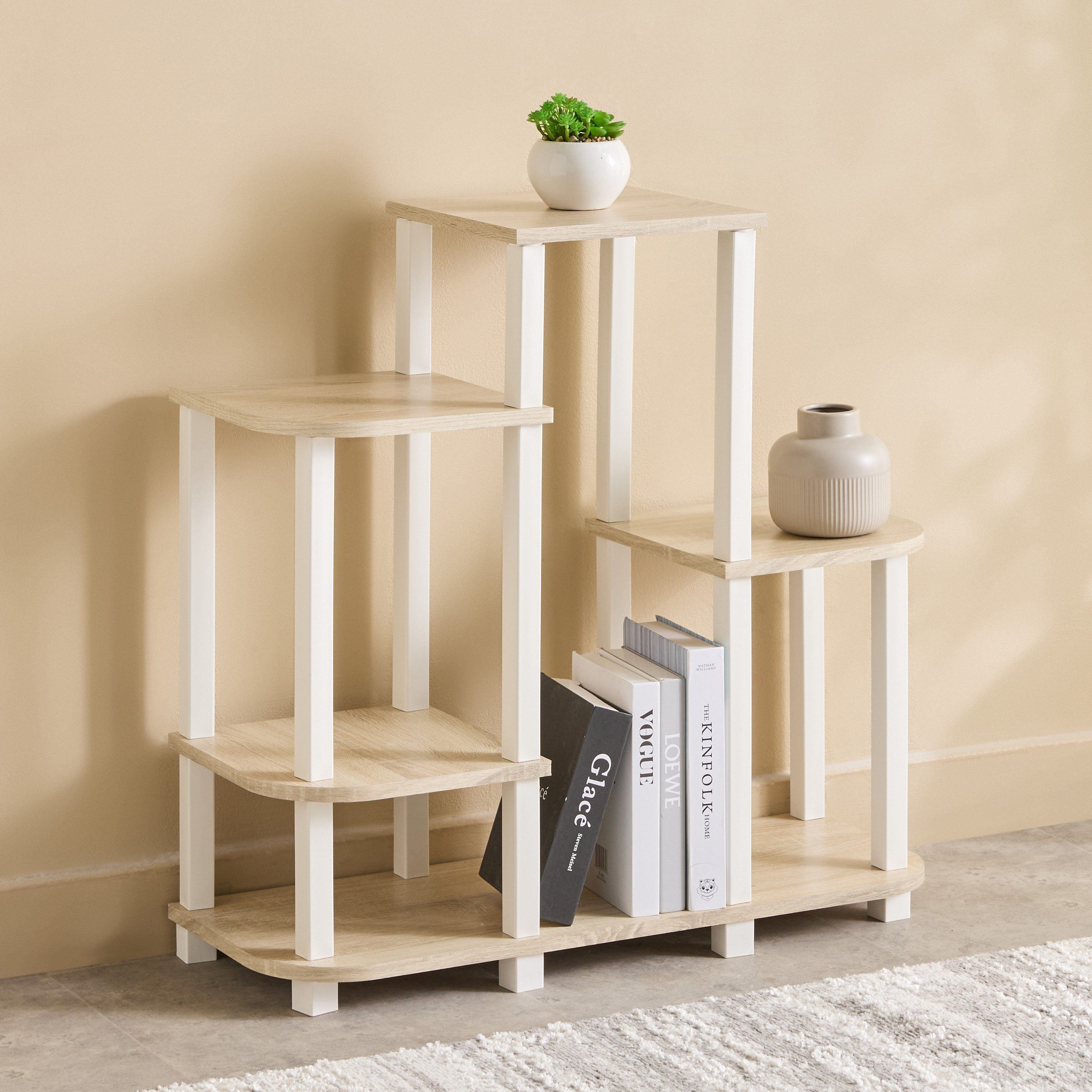 وحدة رفوف كتب متعددة الارتفاعات من بيج-hbxfurniture-office-bookcases-image-1