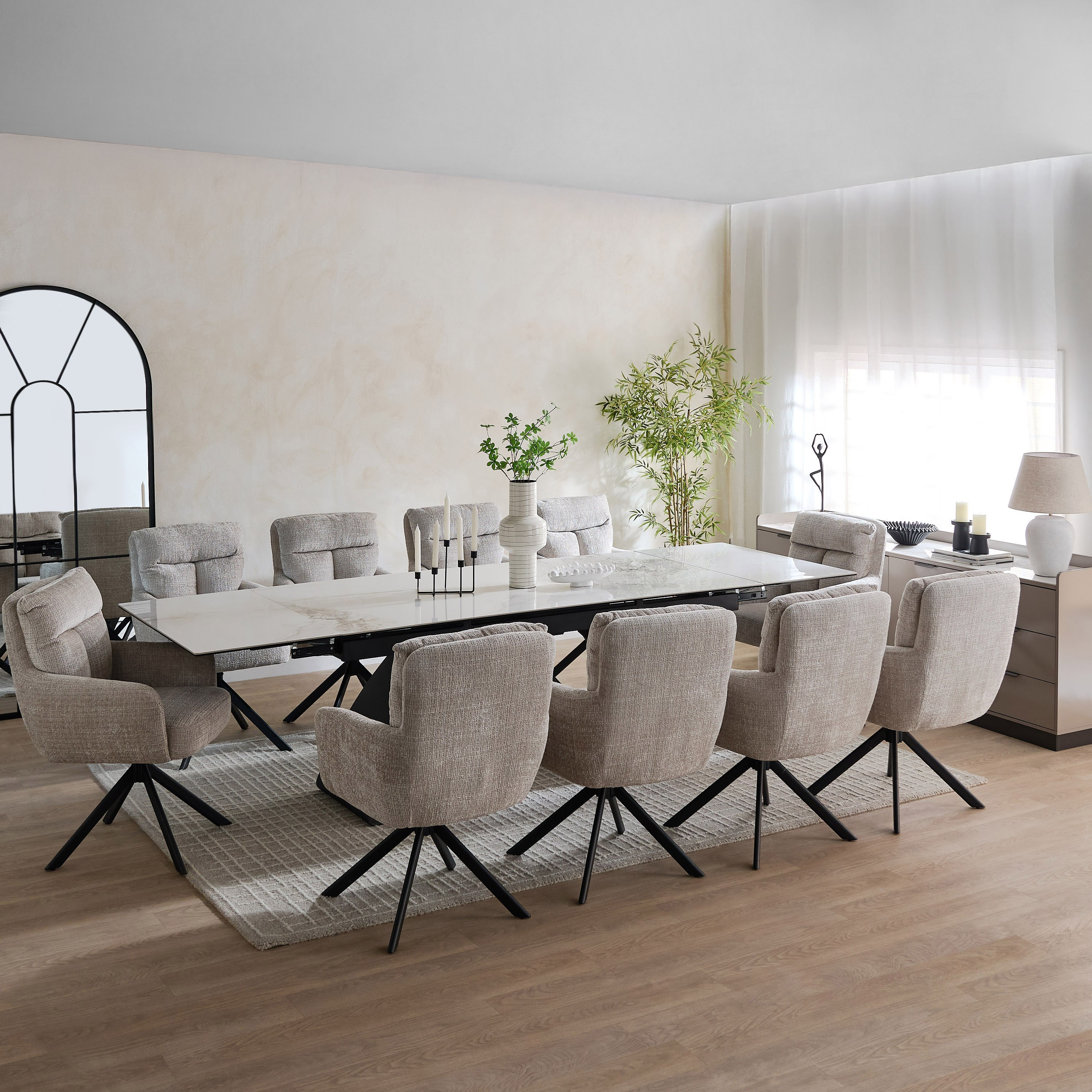Majesty 6-10 Seater Sintered Stone Top Extendable Dining Table-hbxdiningroom-diningtablesandsets-diningtables-sixseater-image-10