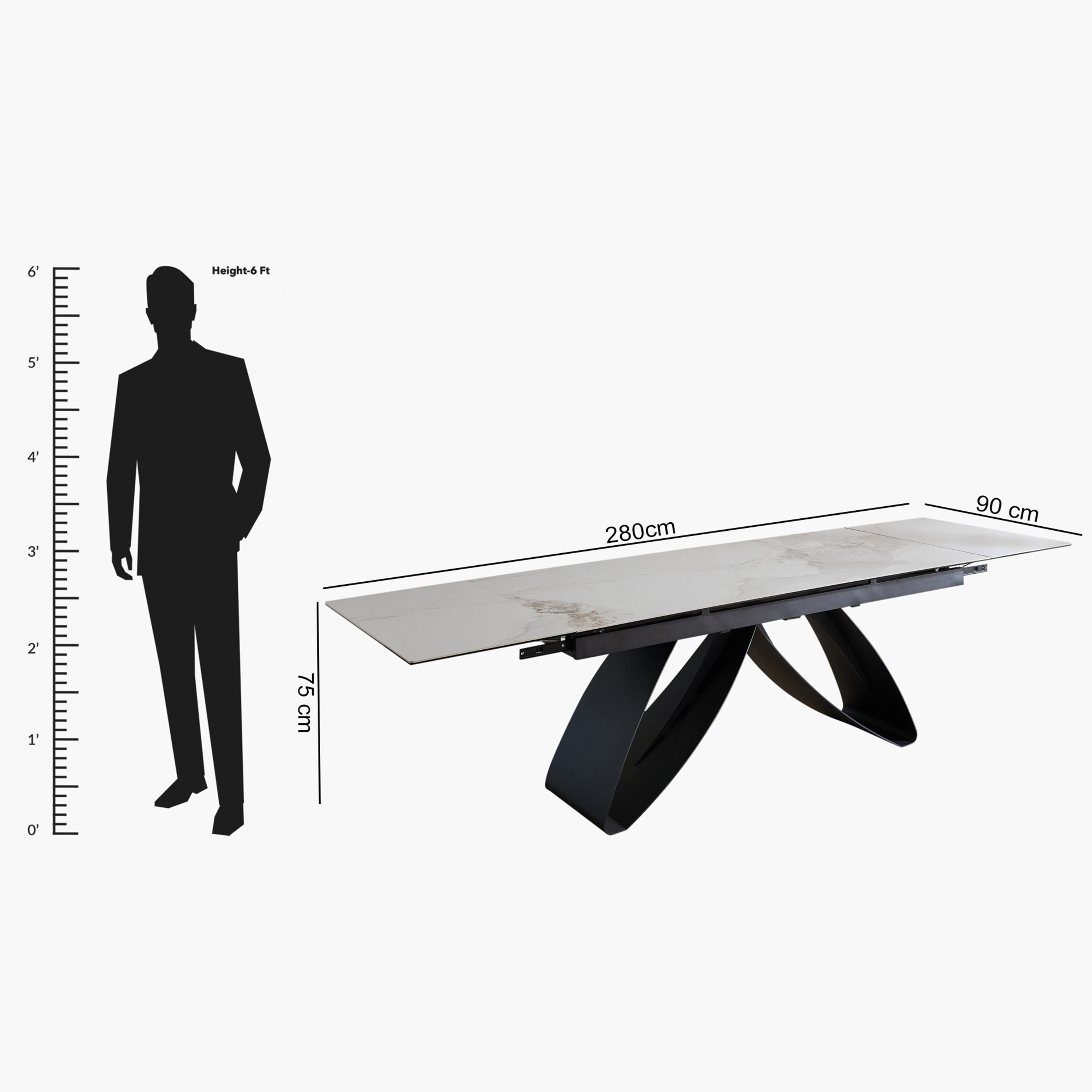 Majesty 6-10 Seater Sintered Stone Top Extendable Dining Table-hbxdiningroom-diningtablesandsets-diningtables-sixseater-image-13