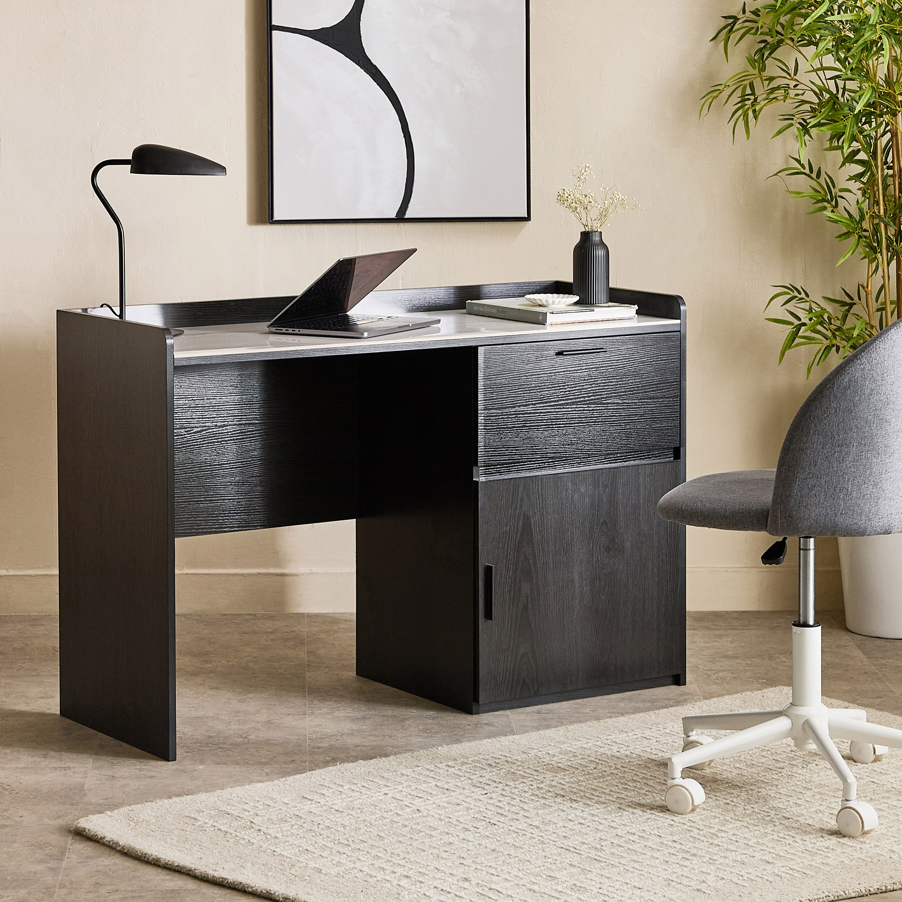 Marwell Sintered Stone 1 Door Study Desk with 1 Drawer-hbxfurniture-office-desks-image-7