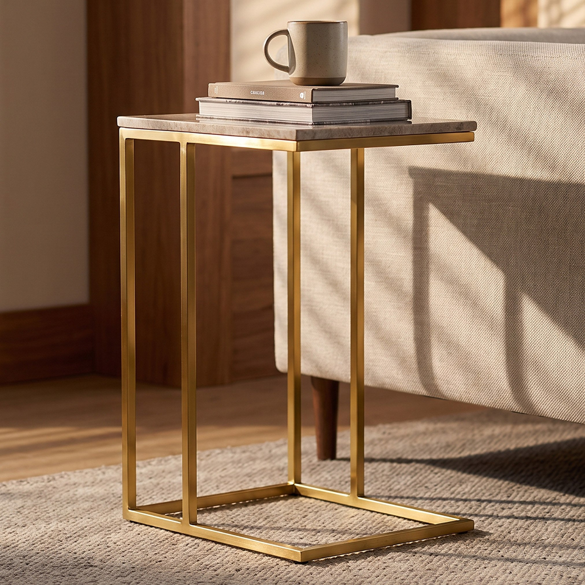 Vista Genuine Marble Top Laptop Table-hbxfurniture-livingroom-endtables-image-1