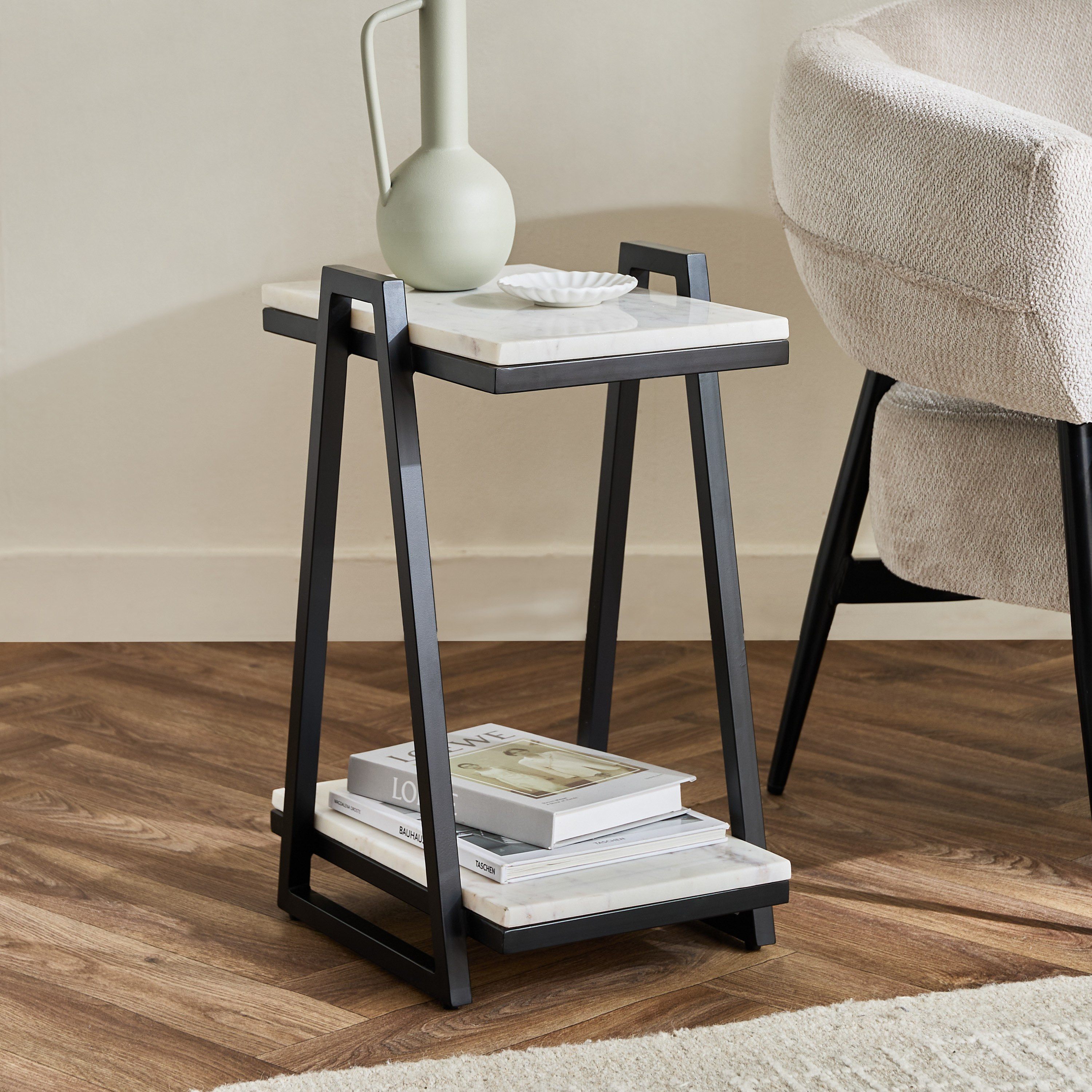 Cavon Aqua Genuine Marble Top End Table-hbxfurniture-livingroom-endtables-image-1