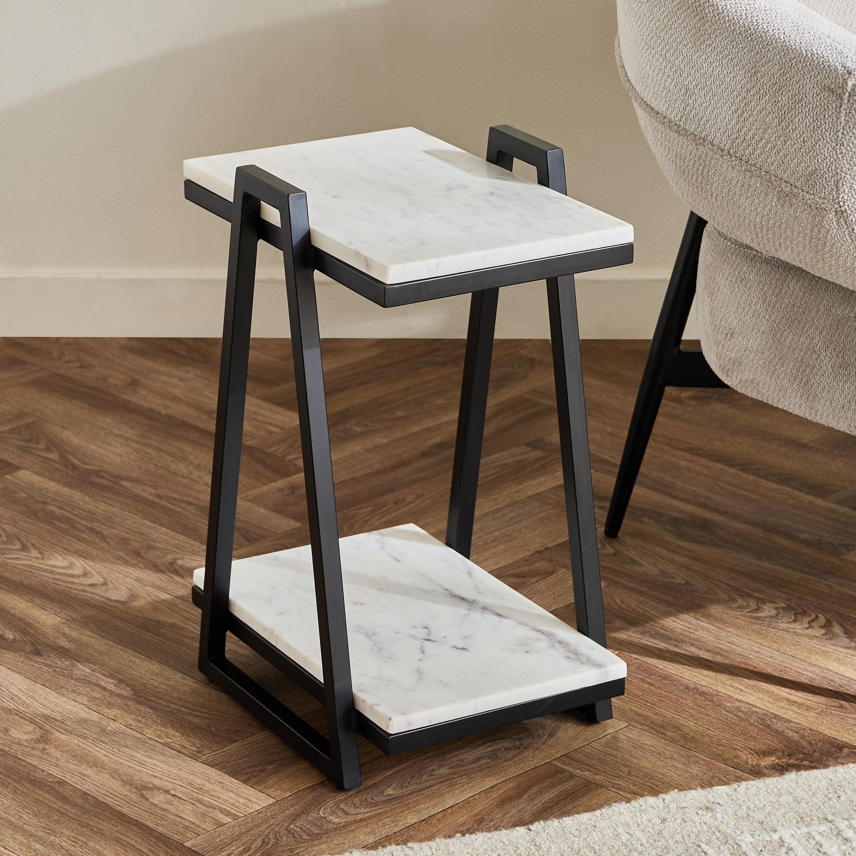 Cavon Aqua Genuine Marble Top End Table-hbxfurniture-livingroom-endtables-image-2