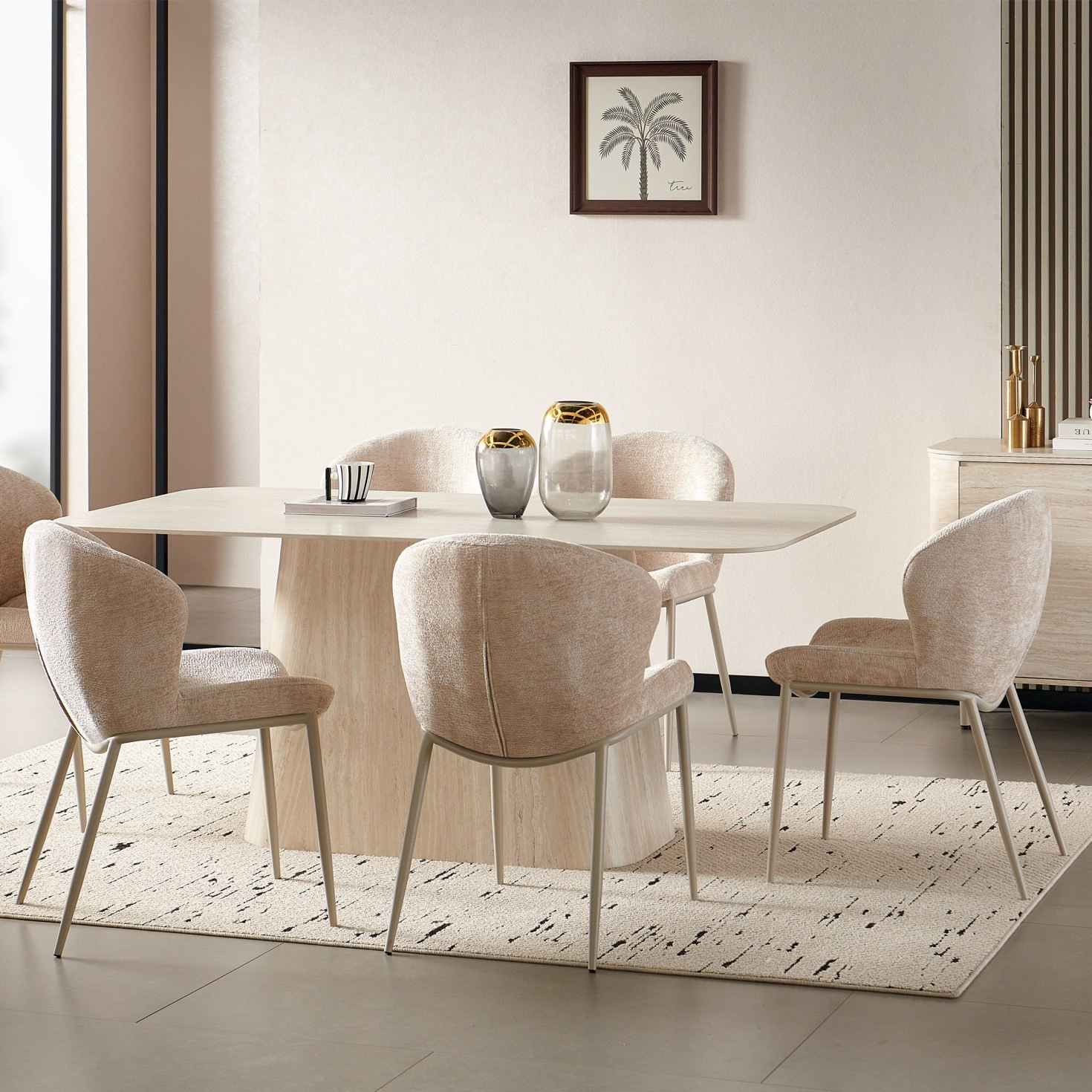 طاولة طعام مستديرة من الحجر الملبد 4 مقاعد من أستونيا-hbxfurniture-diningtablesandsets-diningtables-fourseater-image-11