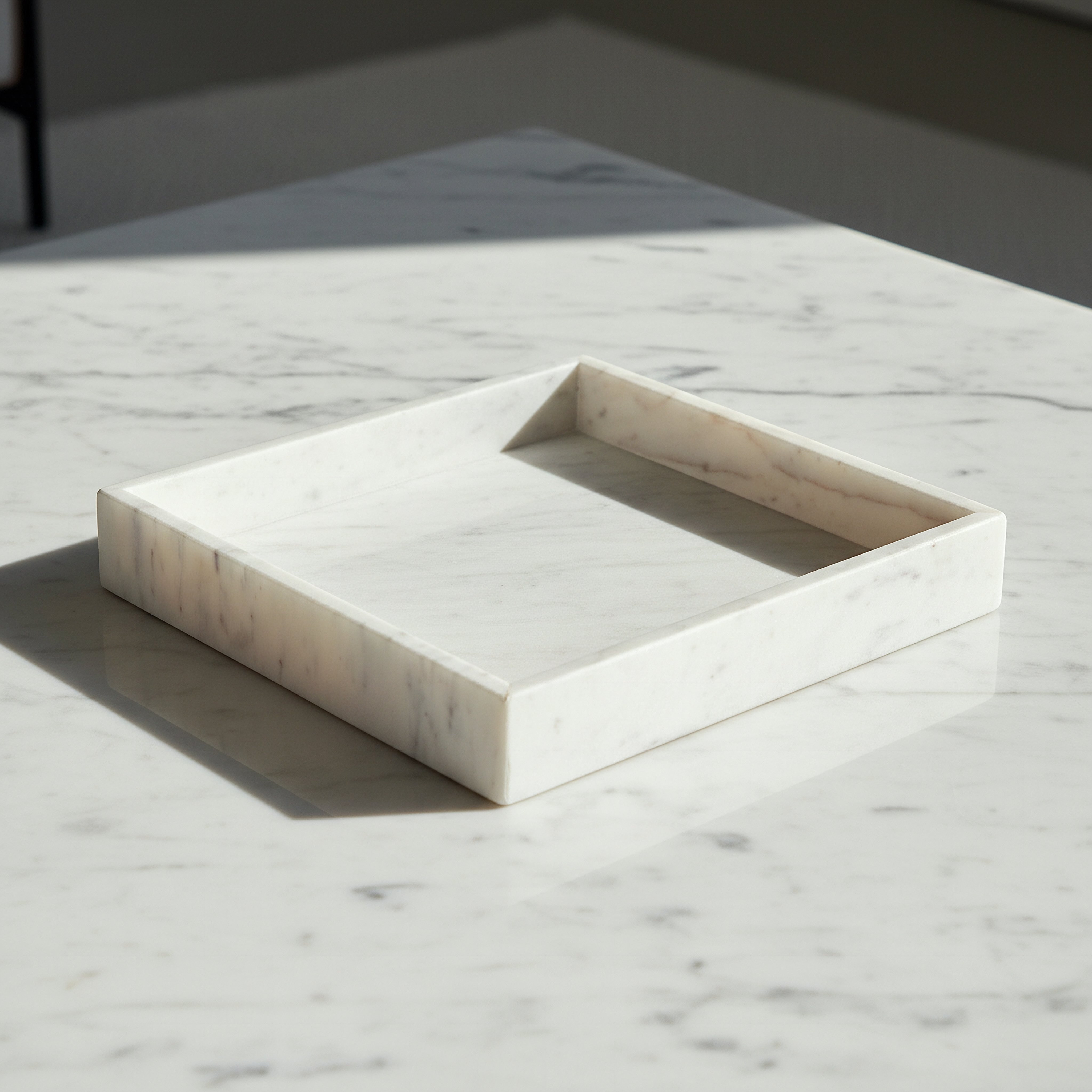 Blake Madlin Square Natural Marble Decorative Tray - 30 cm-hbxhomeware-hbxdecorandfurnishings-image-1