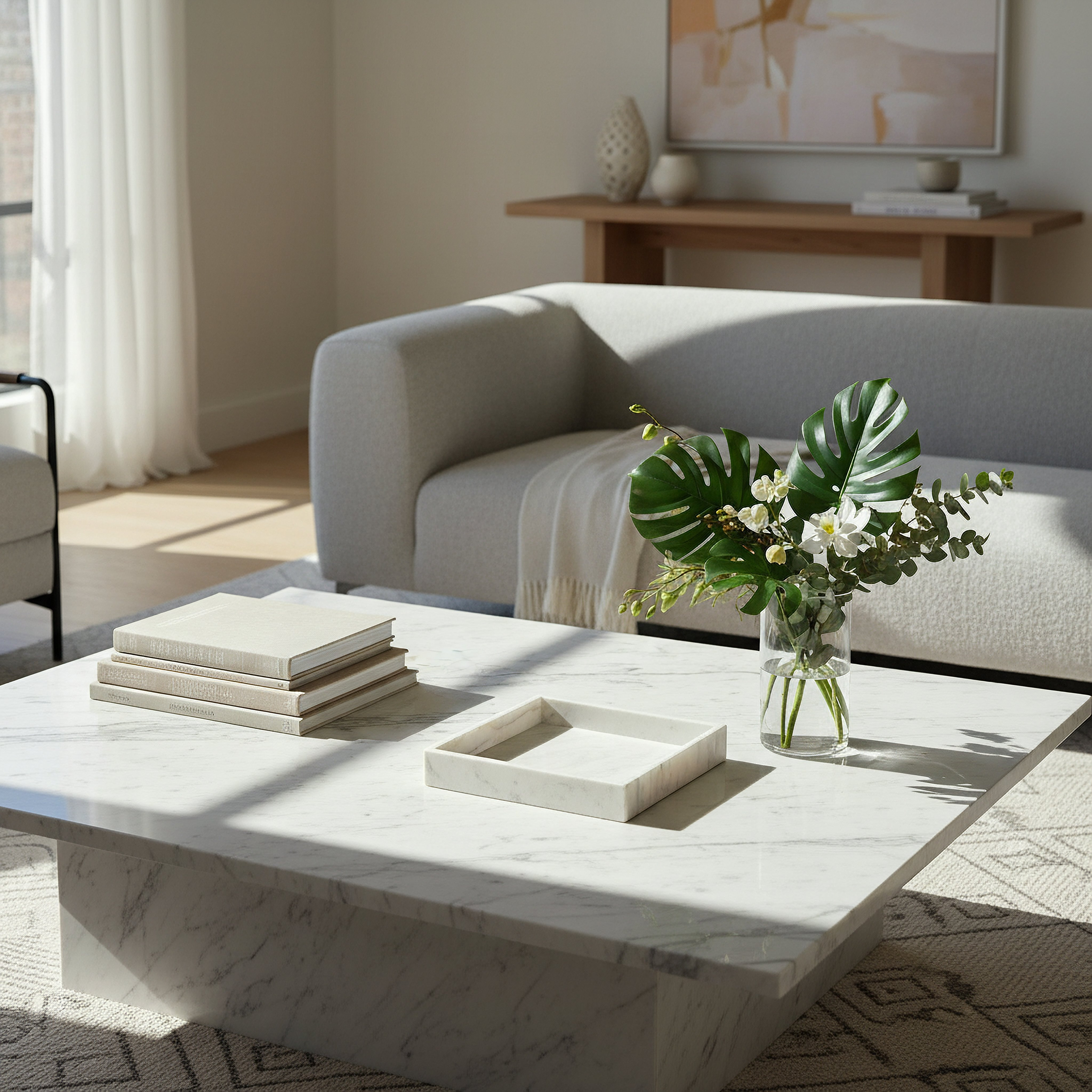Blake Madlin Square Natural Marble Decorative Tray - 30 cm-hbxhomeware-hbxdecorandfurnishings-image-3