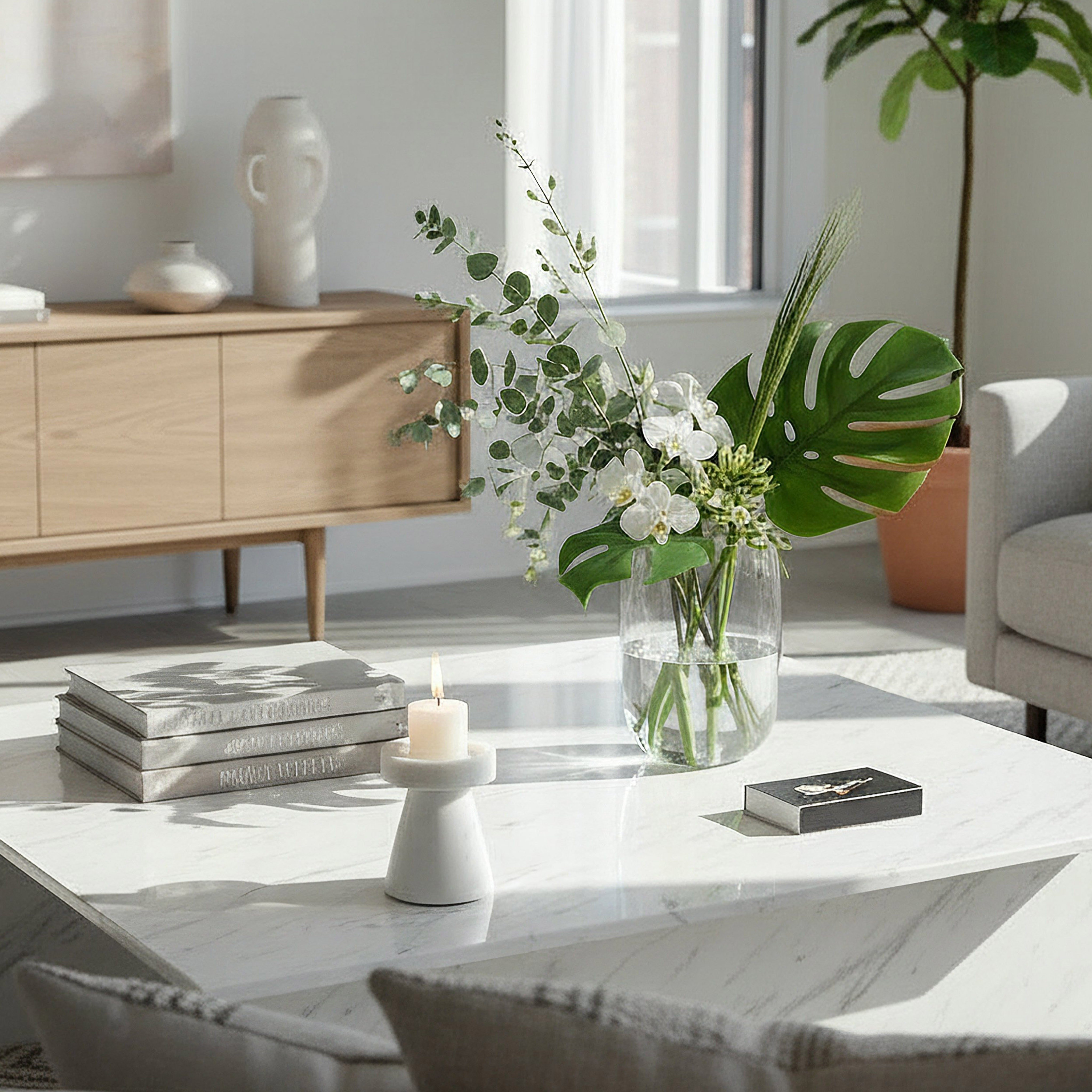 Blake Madlin Natural Marble Decorative Candleholder - 10 cm-hbxlivingroom-decorandaccessories-candleholders-image-5