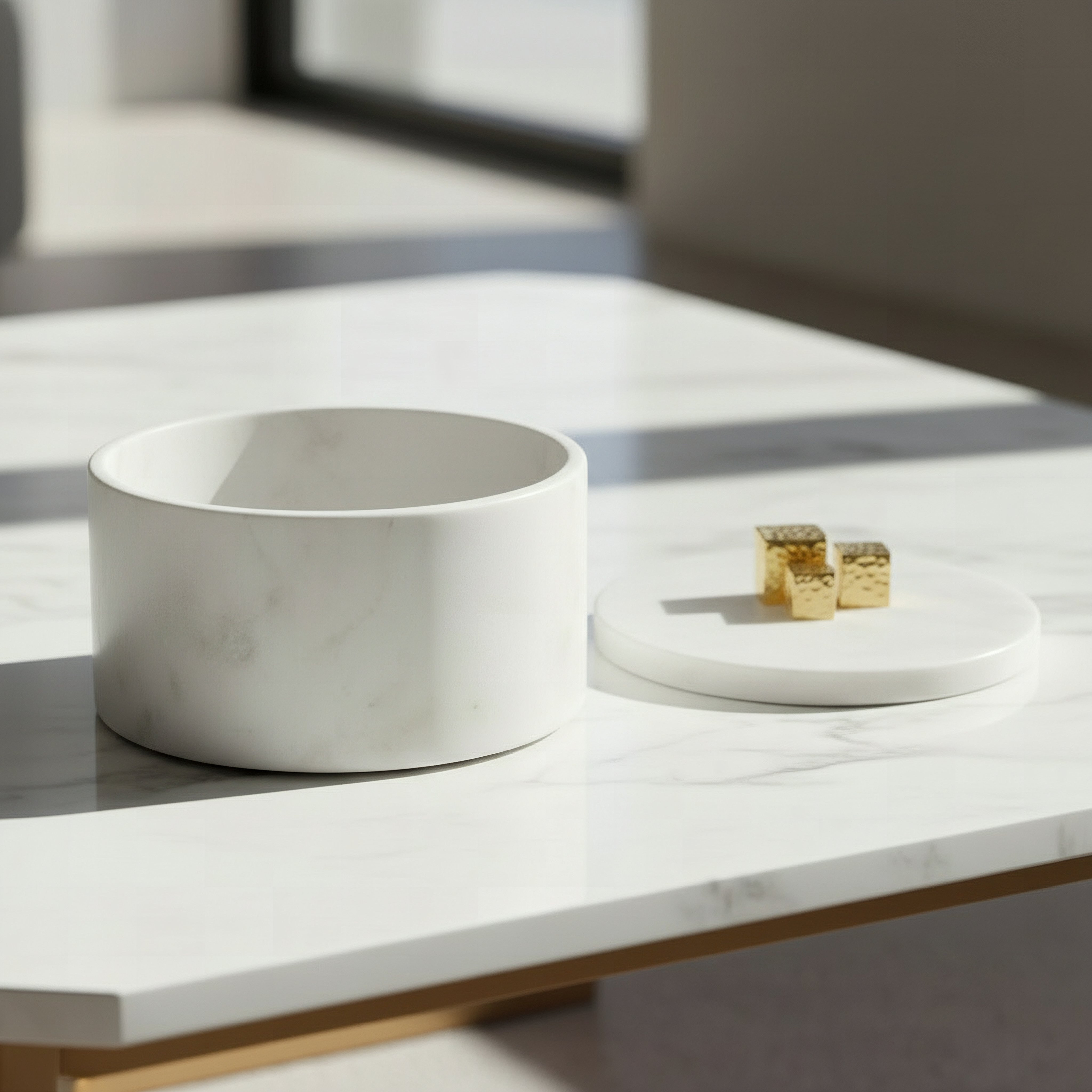 Blake Madlin Decorative Natural Marble Trinket Box with Metal Knob - 16 x11 cm-hbxbedroom-bedroomaccessories-jewelleryboxesandholders-image-2