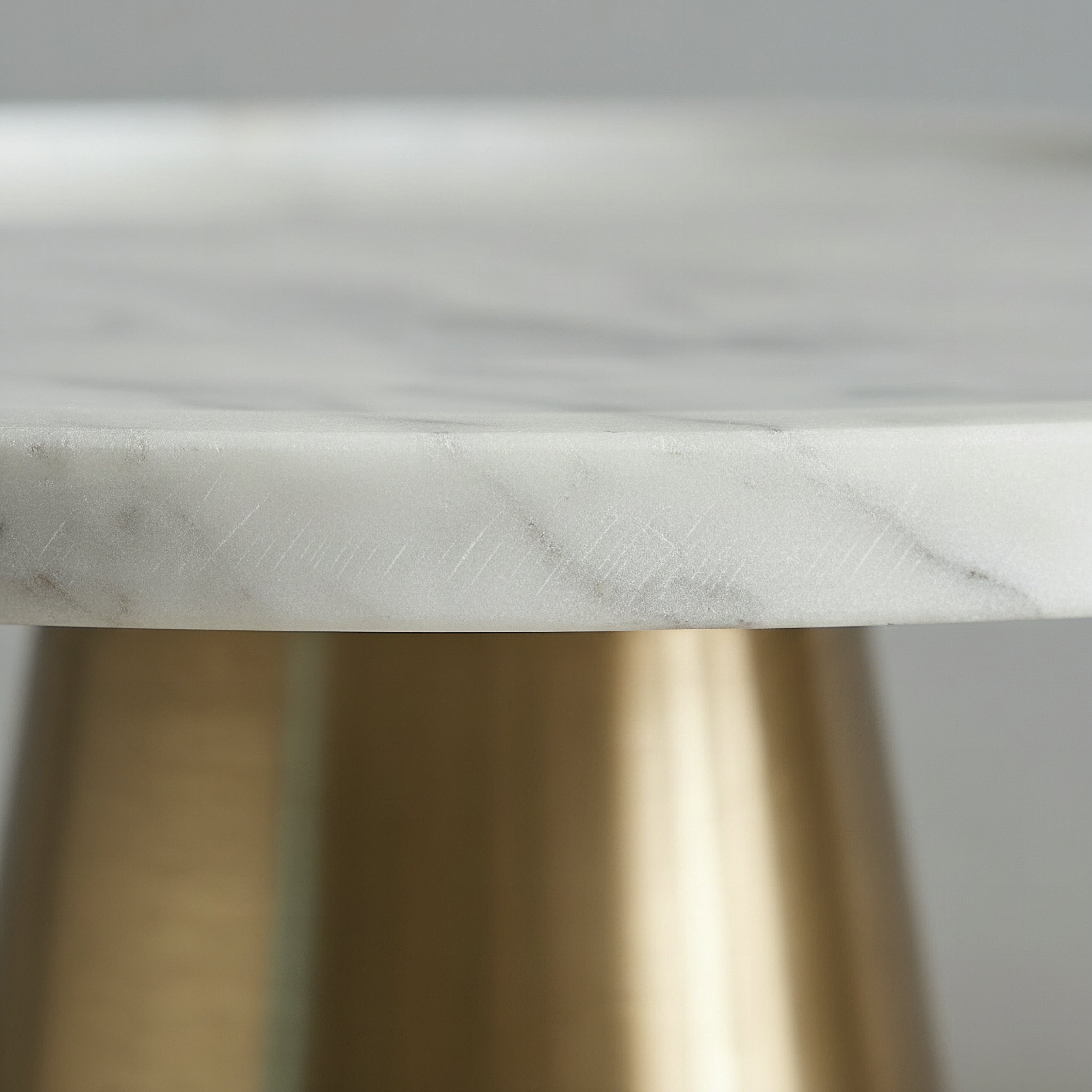 Blake Madlin Natural Marble Decorative Footed Stand with Metal Knob - 30x12 cm-hbxhomeware-hbxdecorandfurnishings-image-2