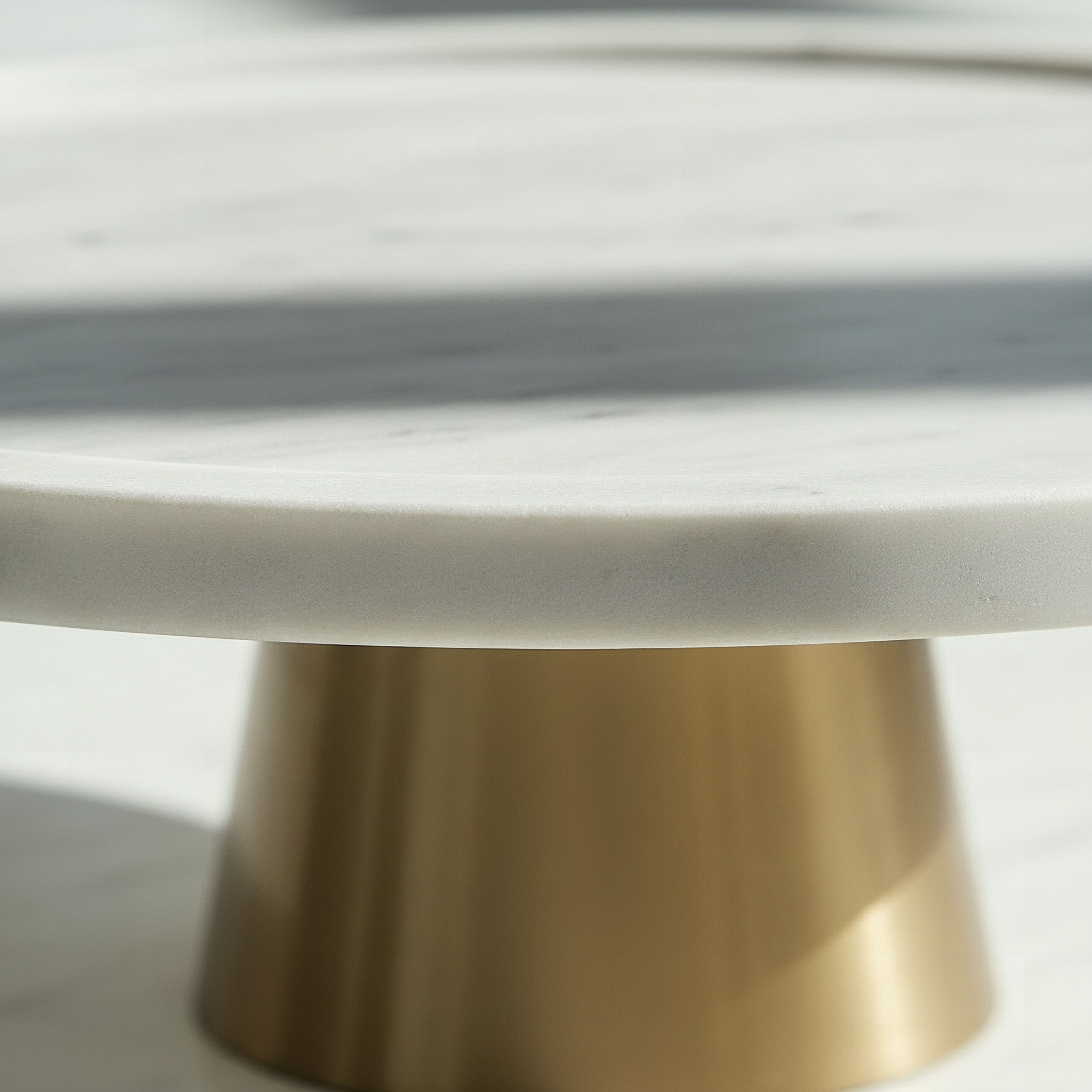 Blake Madlin Natural Marble Decorative Footed Stand with Metal Knob - 30x12 cm-hbxhomeware-hbxdecorandfurnishings-image-3