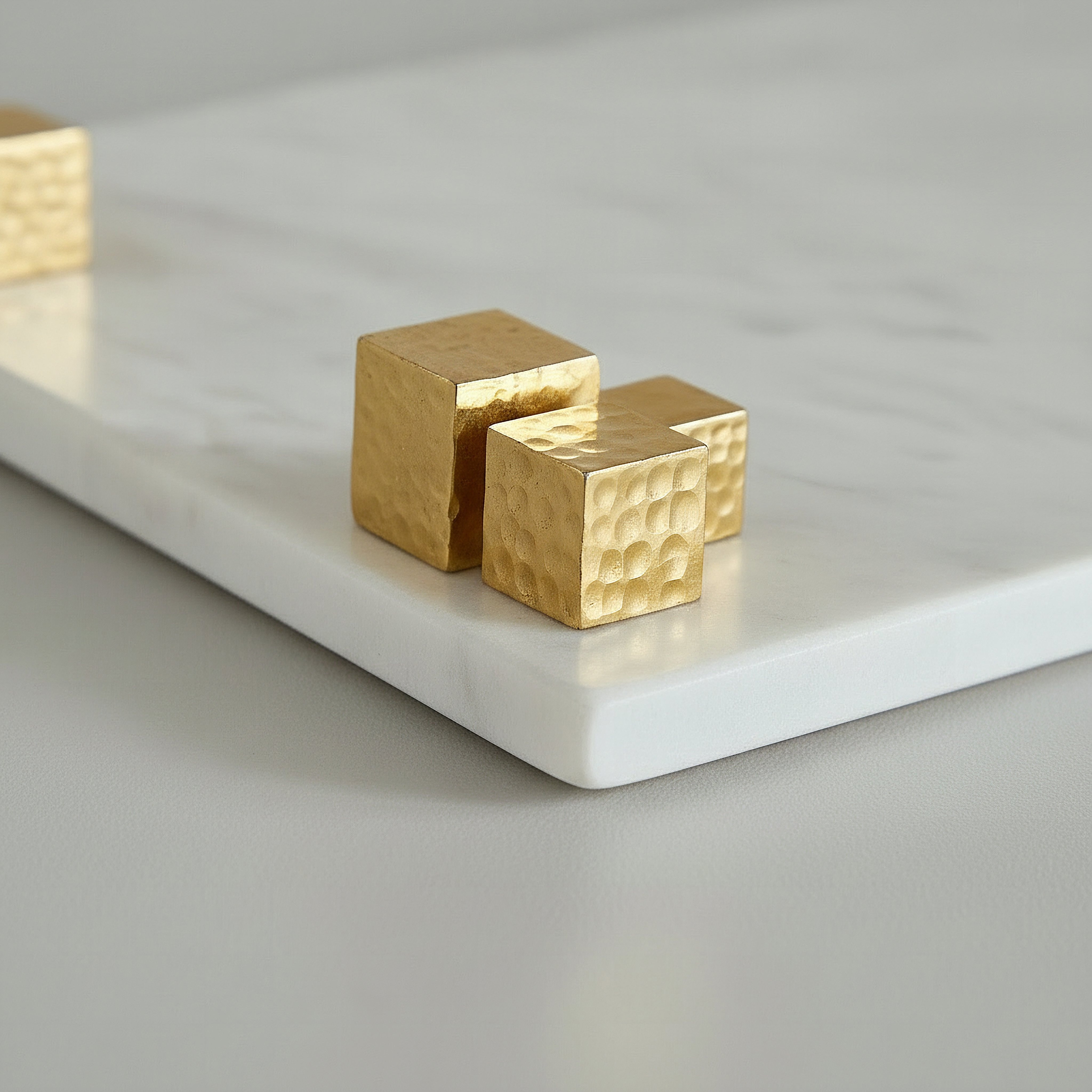Blake Madlin Natural Marble Decorative Tray with Metal Knob - 34x22 cm-hbxhomeware-hbxdecorandfurnishings-image-2