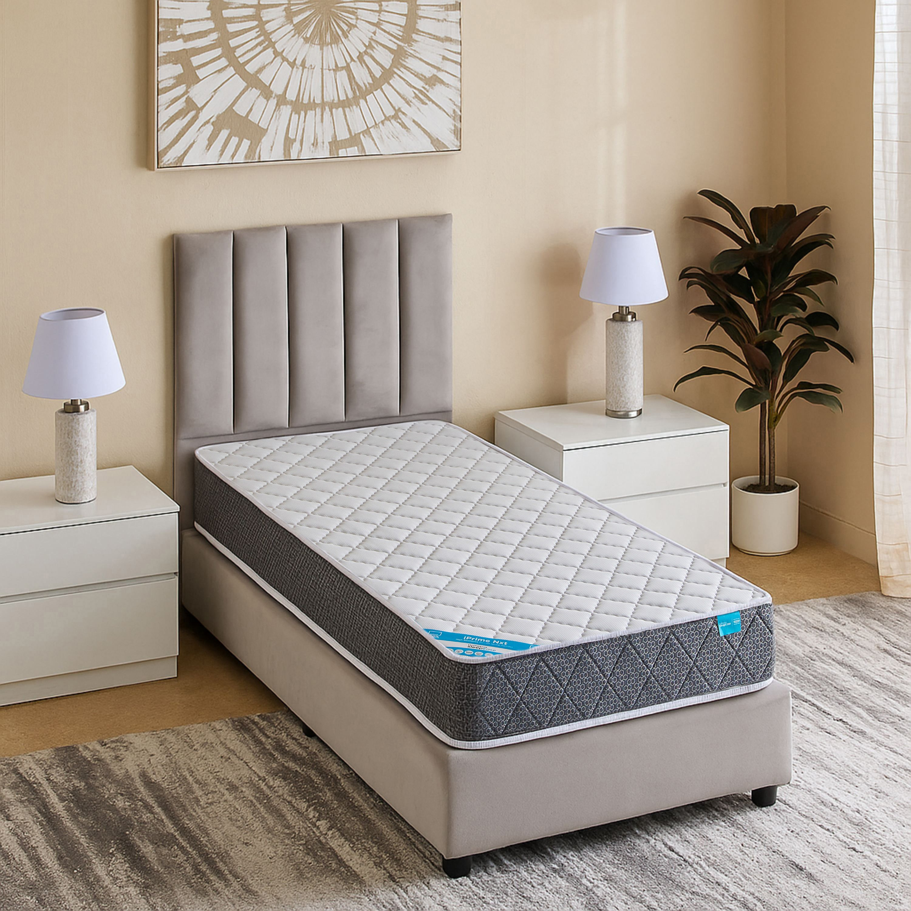 iPrime Nxt High Resilience Bonnell Spring Single Mattress - 90x200x20 cm-hbxfurniture-bedroom-mattresses-single-image-3