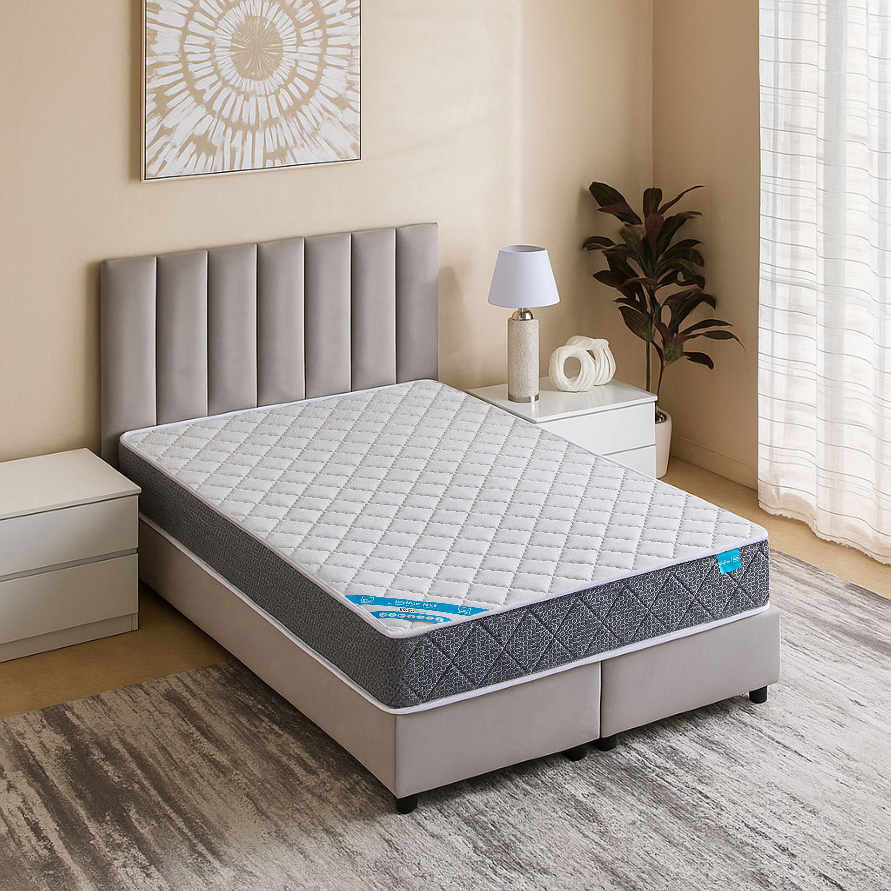 iPrime Nxt High Resilience Bonnell Spring Queen Mattress - 150x200x20 cm-hbxbedroom-mattresses-queen-image-3