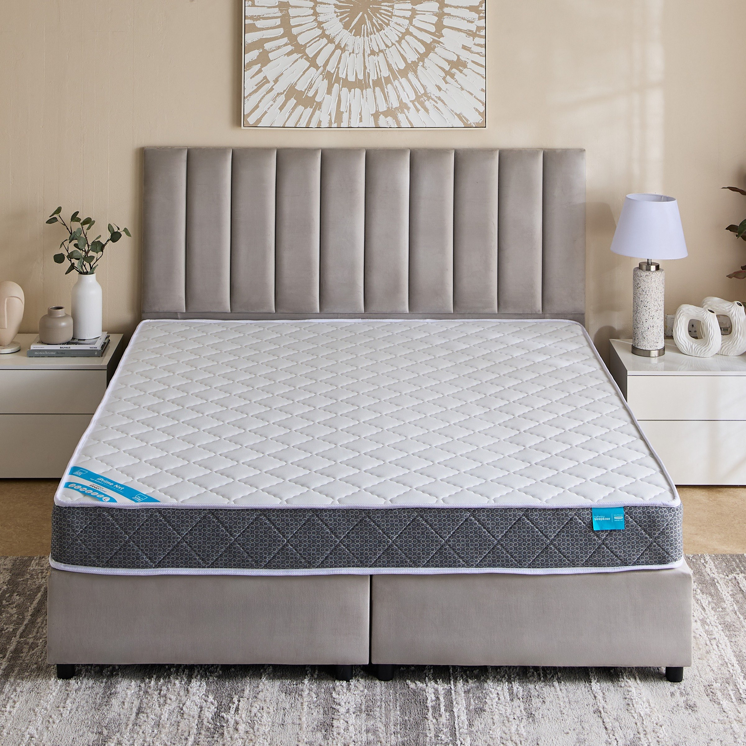 iPrime Nxt High Resilience Bonnell Spring Super King Mattress - 200x200x20 cm-hbxfurniture-mattresses-superking-image-2