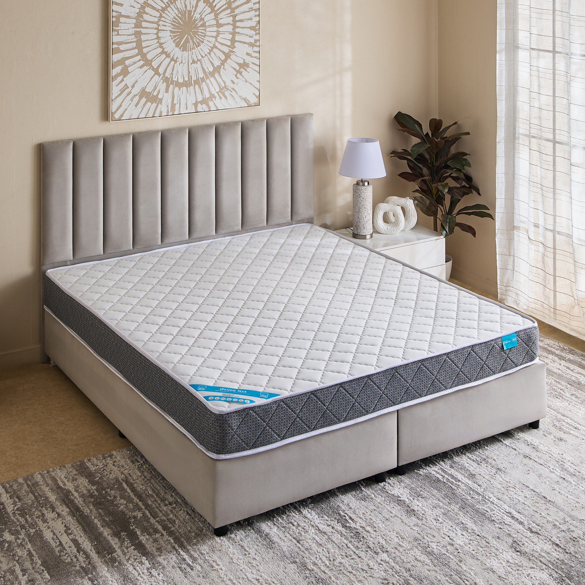 iPrime Nxt High Resilience Bonnell Spring Super King Mattress - 200x200x20 cm-hbxfurniture-mattresses-superking-image-3