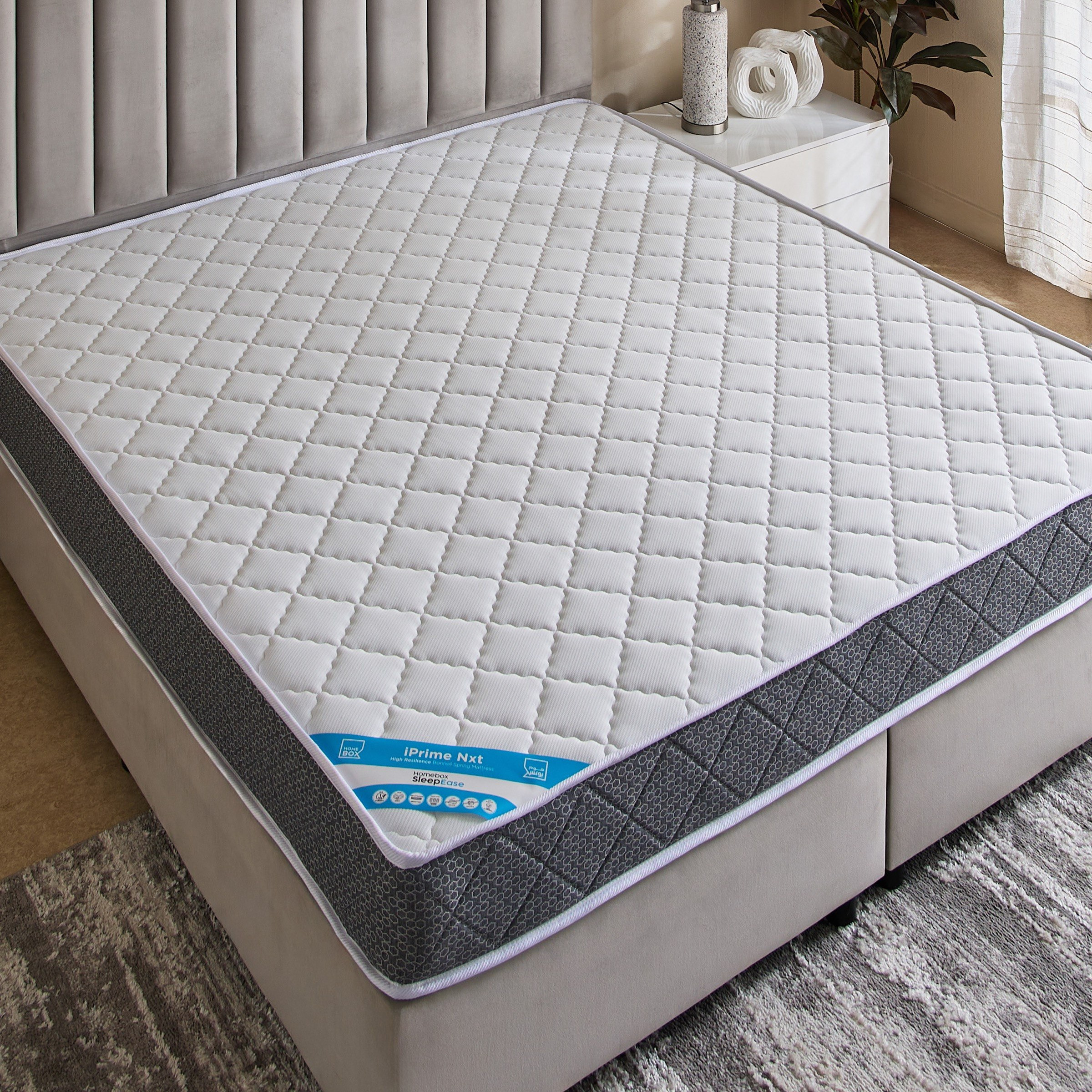iPrime Nxt High Resilience Bonnell Spring Super King Mattress - 200x200x20 cm-hbxfurniture-mattresses-superking-image-4