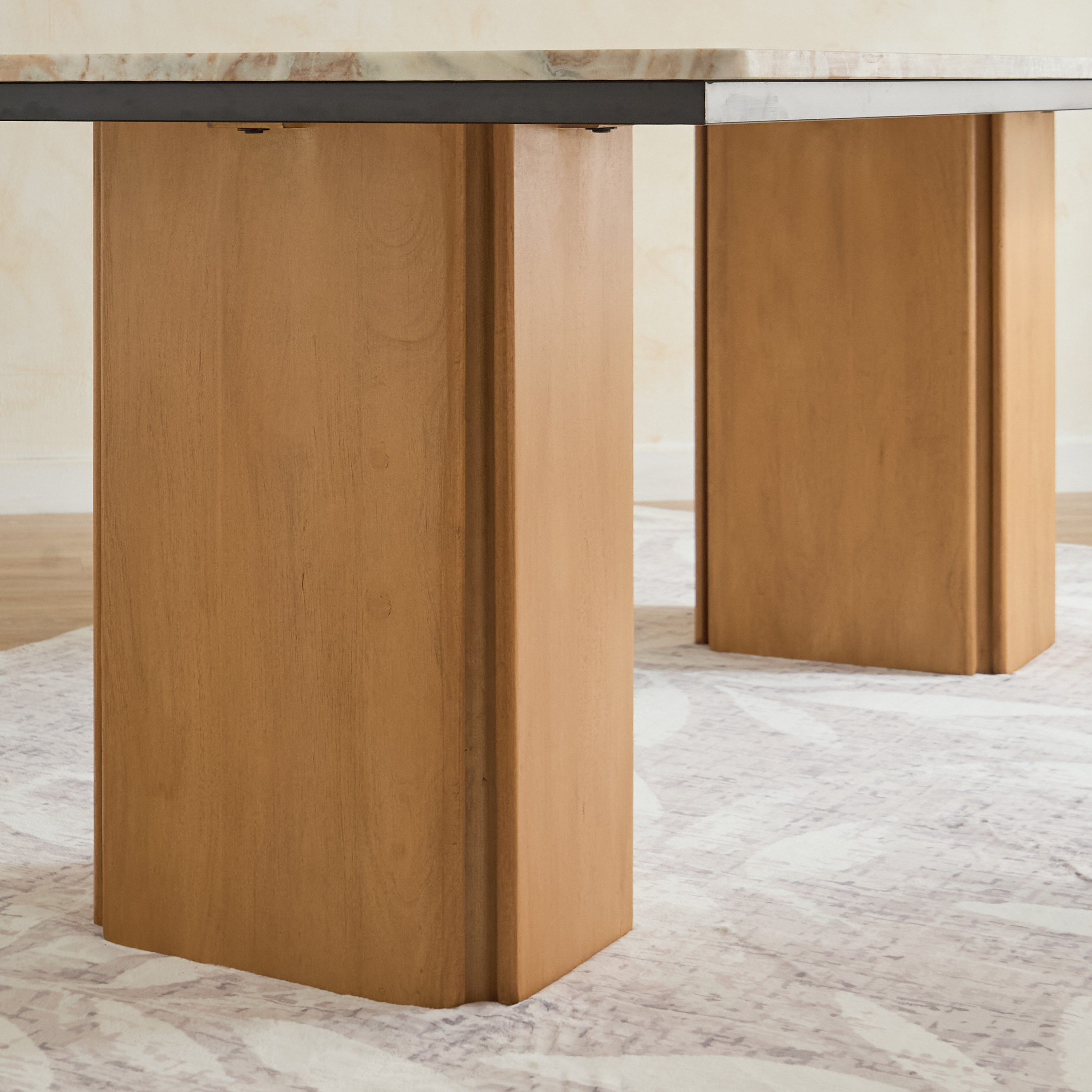 Cavon Bellmar Genuine Marble Top 8-Seater Dining Table with Solid Wood Base-hbxfurniture-diningroom-diningtables-eightseater-image-5
