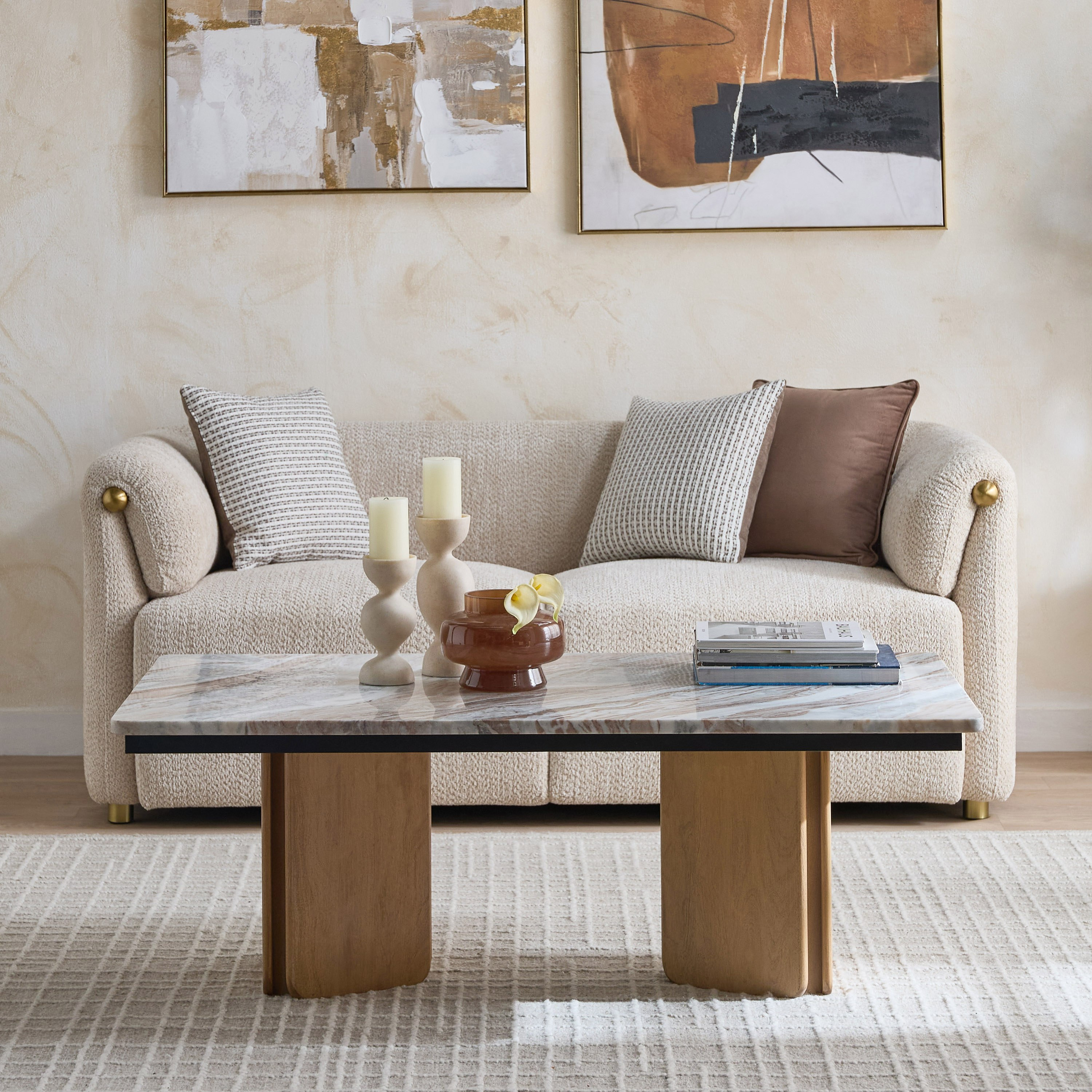Cavon Bellmar Genuine Marble Top Coffee Table with Solid Wood Base-PROMO_HB_UAE_HBX10_250526-image-2