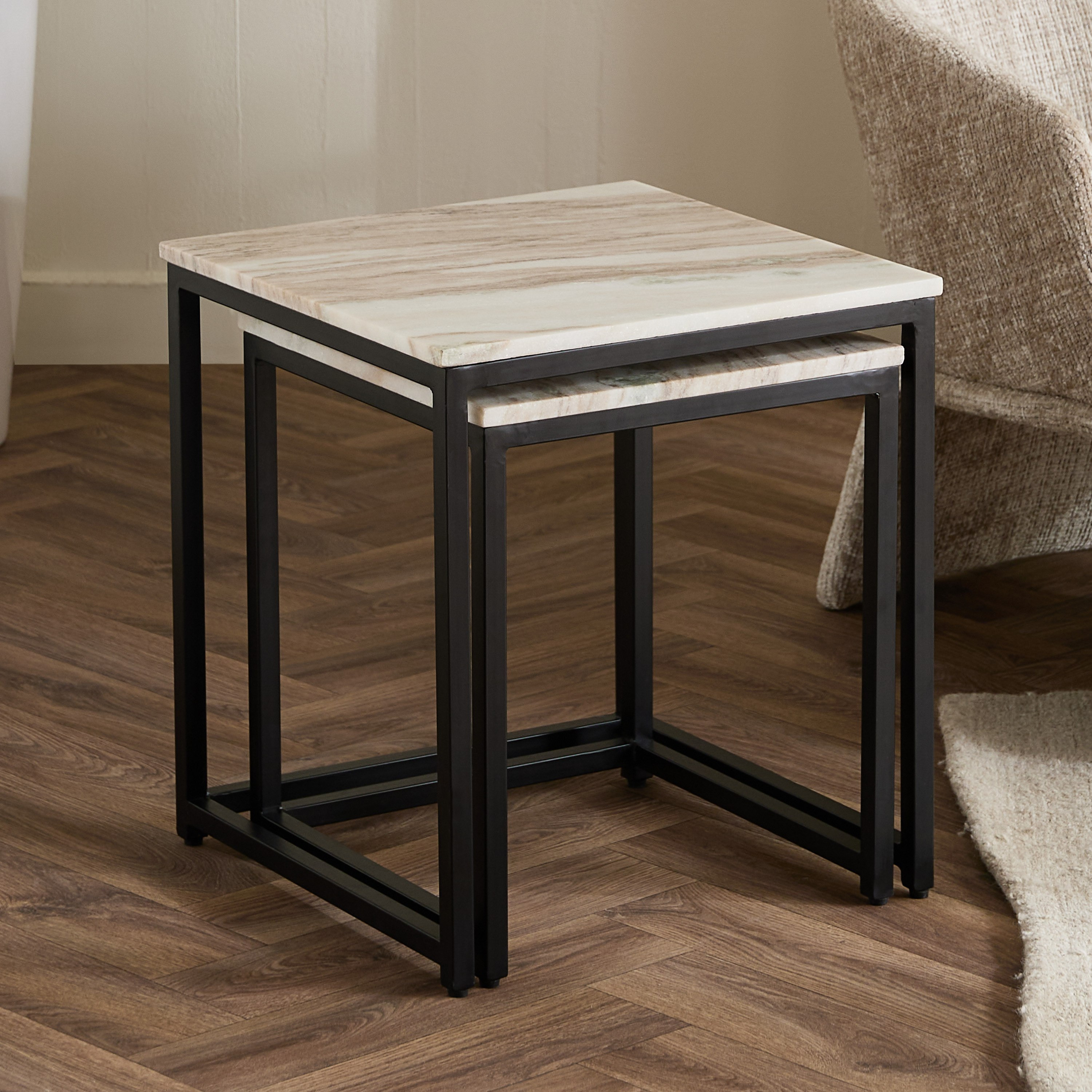 Cavon Vista Genuine Marble Top Nest of Tables - Set of 2-hbxfurniture-livingroom-nestingtables-image-3