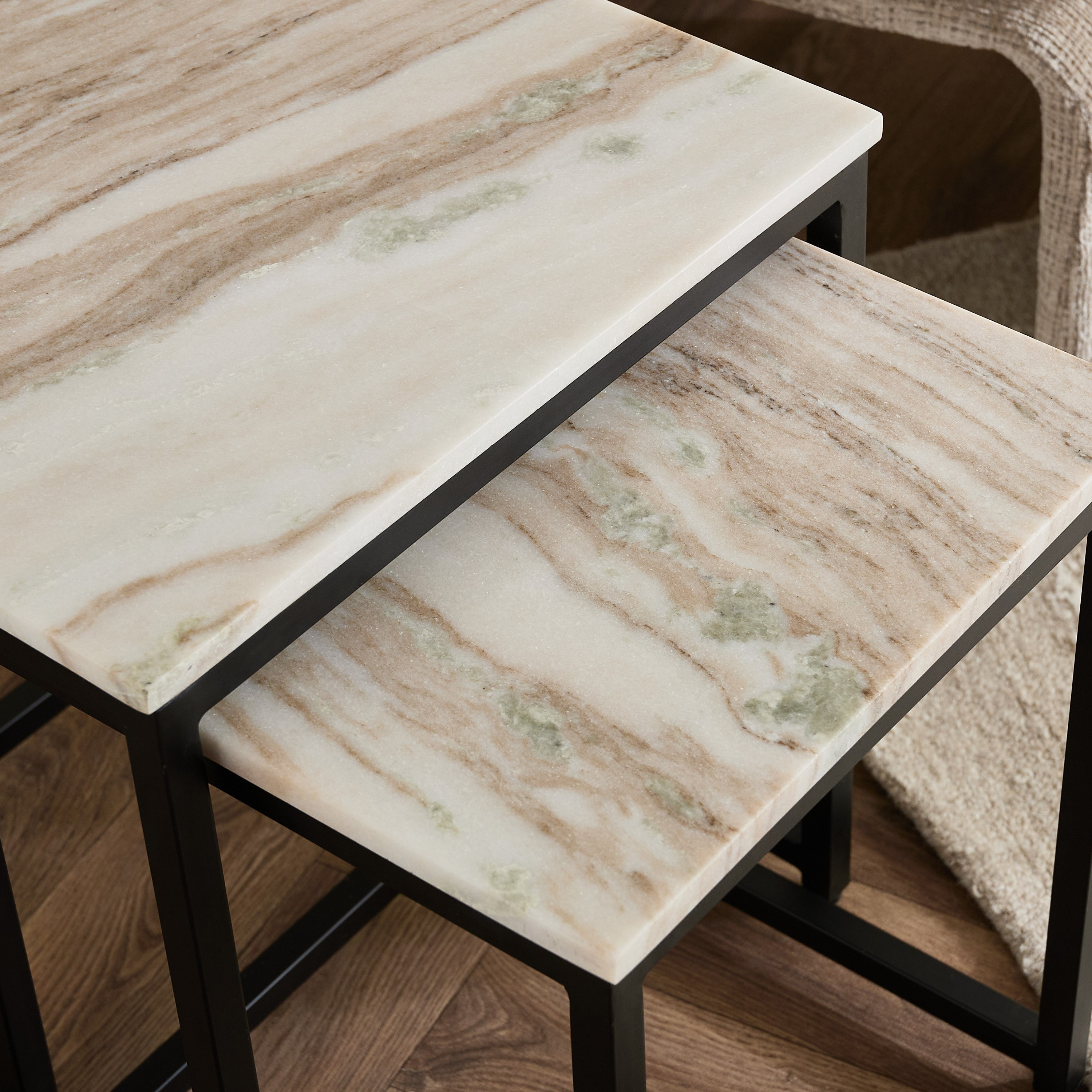 Cavon Vista Genuine Marble Top Nest of Tables - Set of 2-hbxfurniture-livingroom-nestingtables-image-4