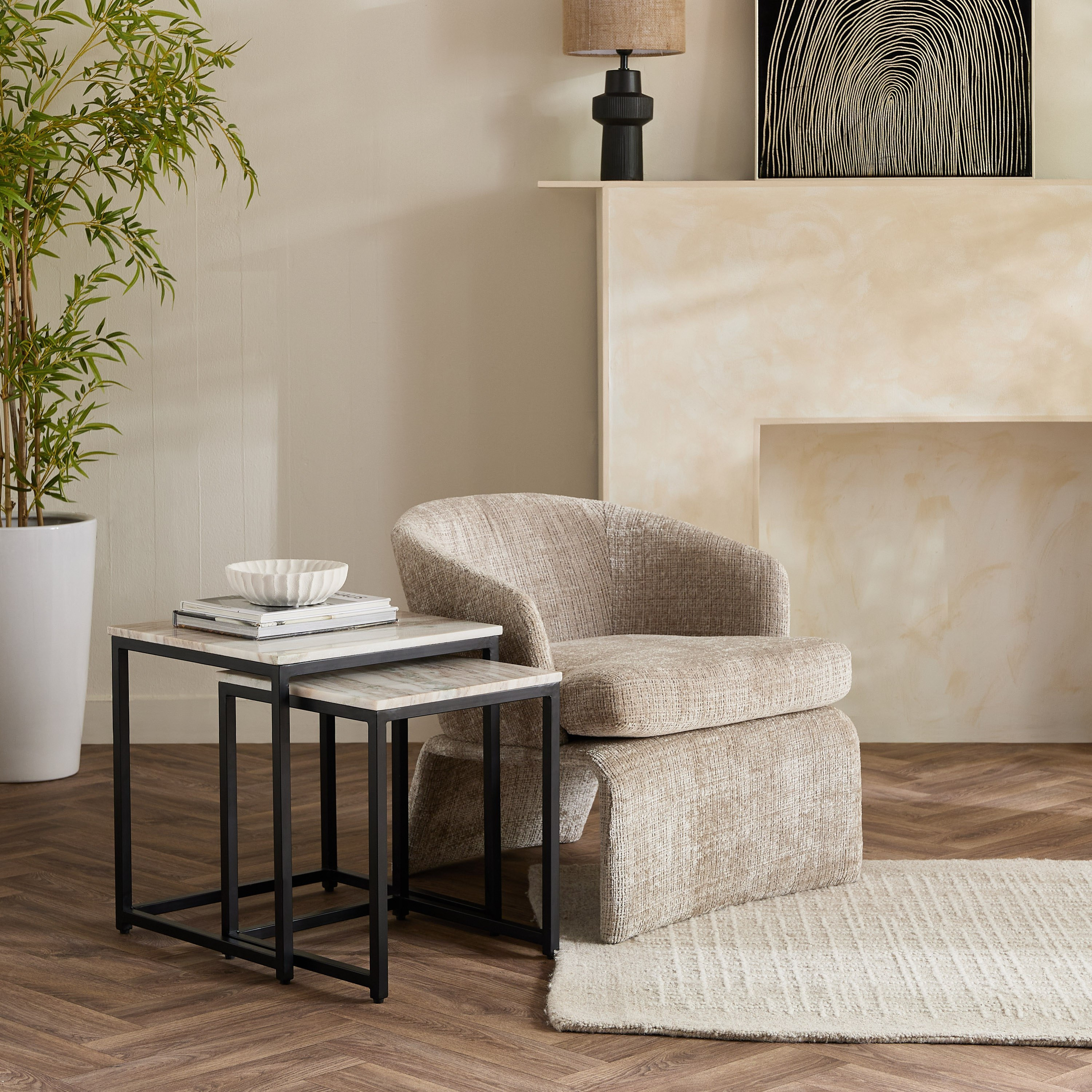 Cavon Vista Genuine Marble Top Nest of Tables - Set of 2-hbxfurniture-livingroom-nestingtables-image-6