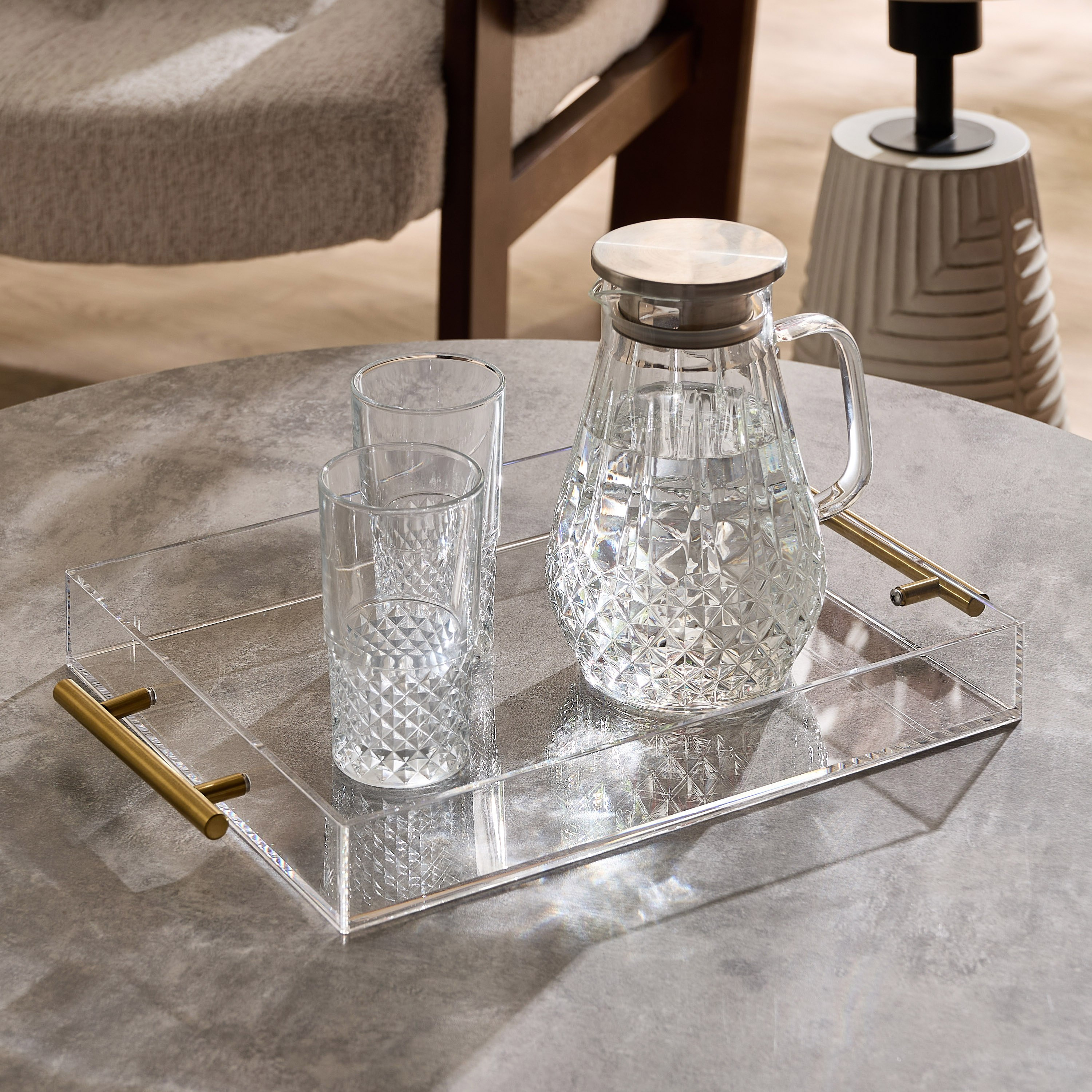 Bella Acrylic Serving Tray - 43x28x5 cm-hbxdecorandfurnishings-tabletop-serveware-image-5