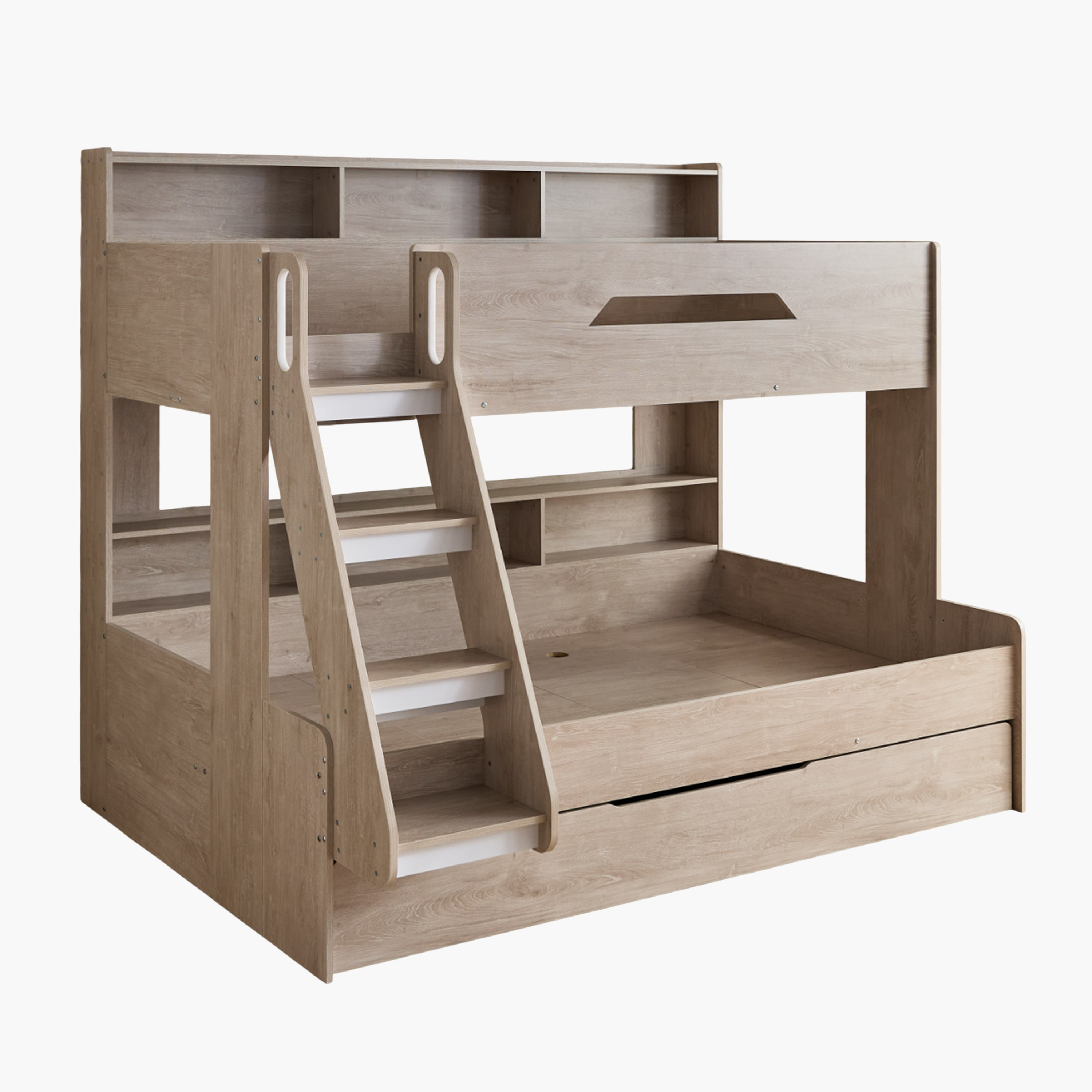 Ivory Halmstad Single Bunk Bed with Trundle - 90x200 and 120x200 cm-hbxkidsandyouth-bedsandbedsets-bunkbeds-single-image-10