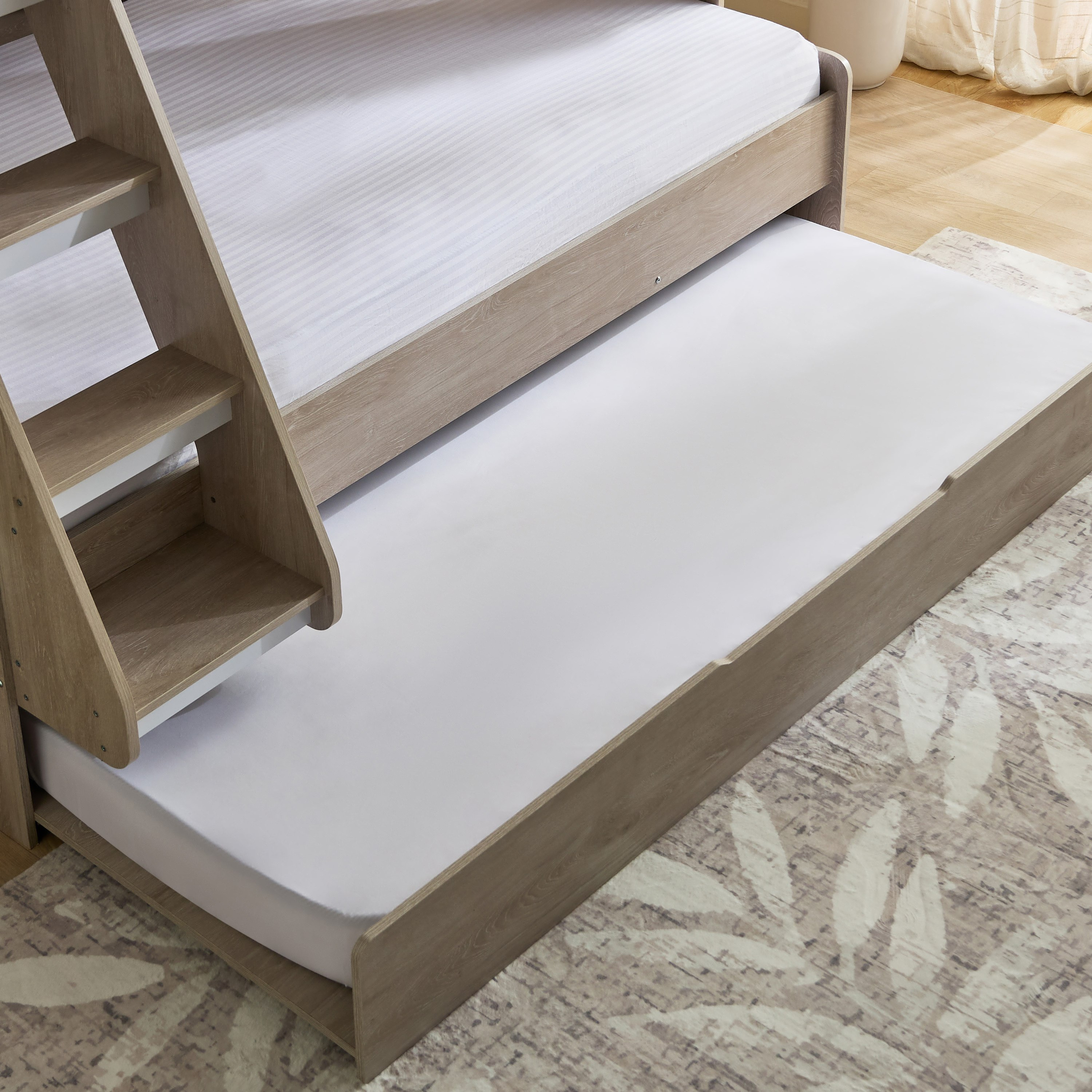 Ivory Halmstad Single Bunk Bed with Trundle - 90x200 and 120x200 cm-hbxkidsandyouth-bedsandbedsets-bunkbeds-single-image-4