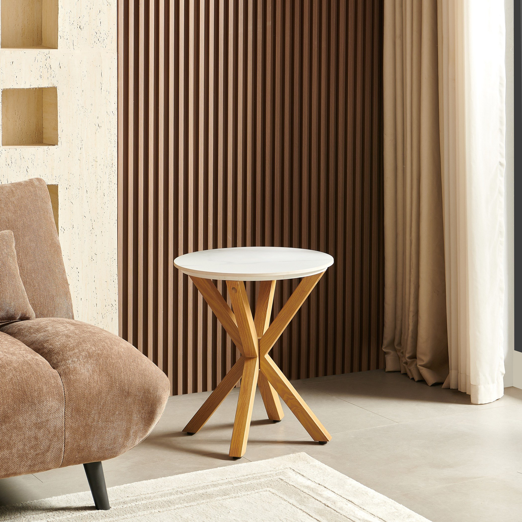 Welwick Round Sintered Stone Top End Table-hbxfurniture-livingroom-endtables-image-1