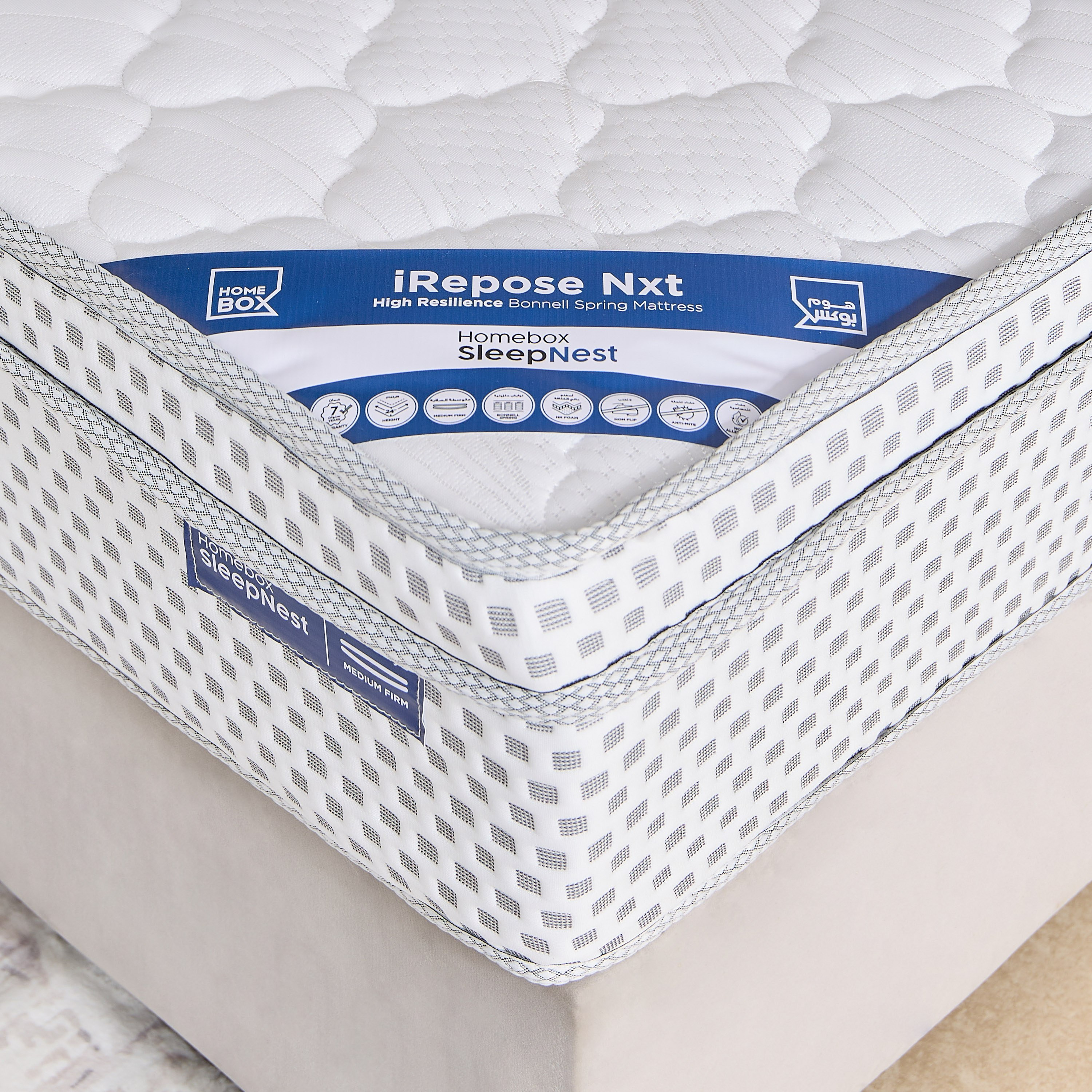 iRepose Nxt Box Top Bonnell Spring King Mattress - 180x210x24 cm-hbxfurniture-mattresses-king-image-1