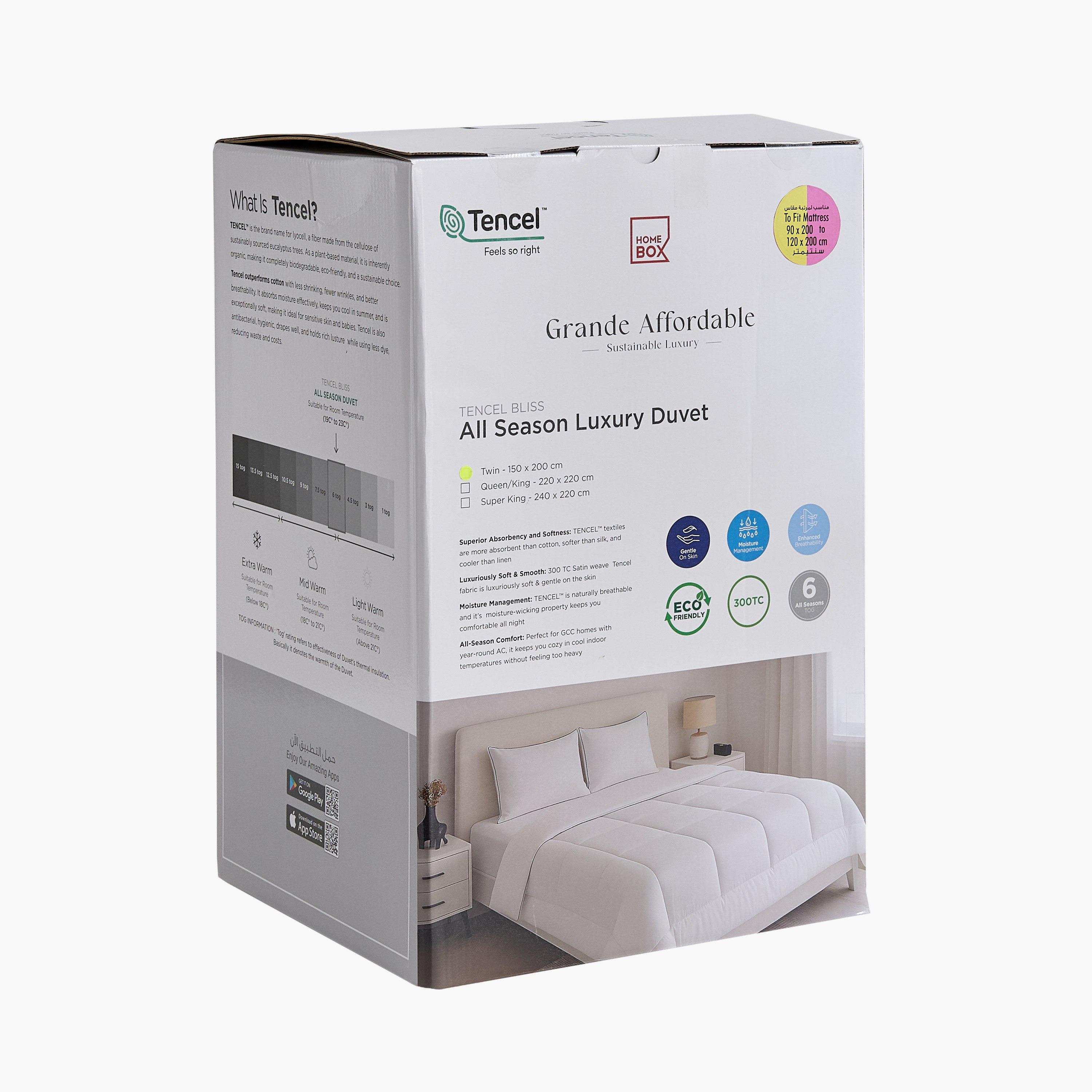 Tencelbliss 300 Thread Count Tencel Twin Duvet Inner - 150x220 cm-hbxhomeware-hbxbedroom-image-7