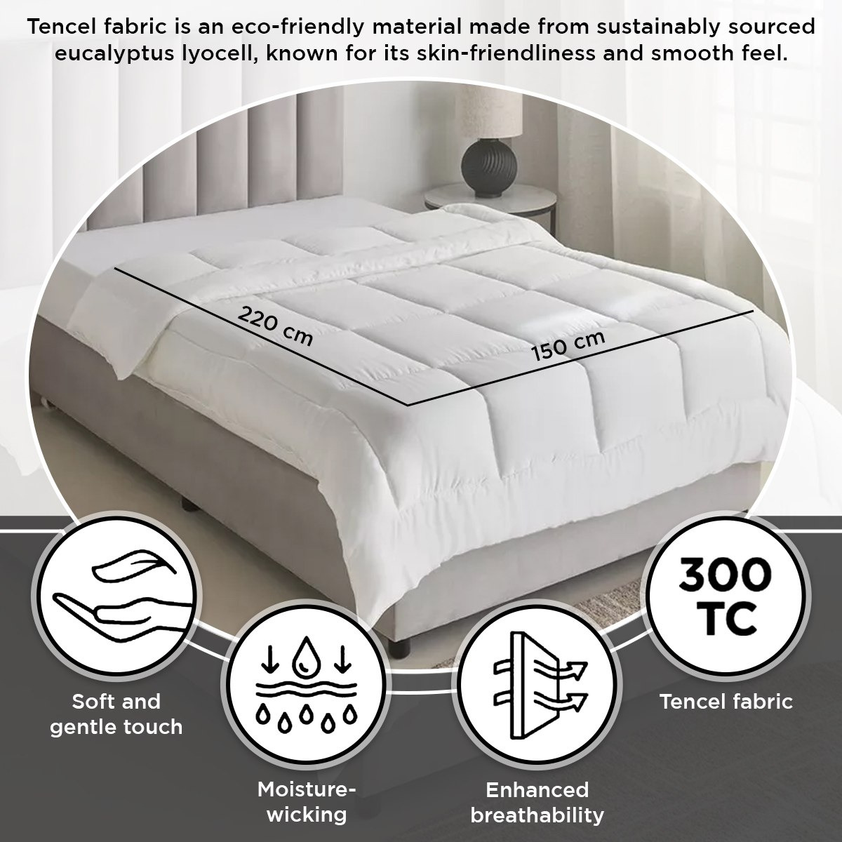 Tencelbliss 300 Thread Count Tencel Twin Duvet Inner - 150x220 cm-hbxhomeware-hbxbedroom-image-8