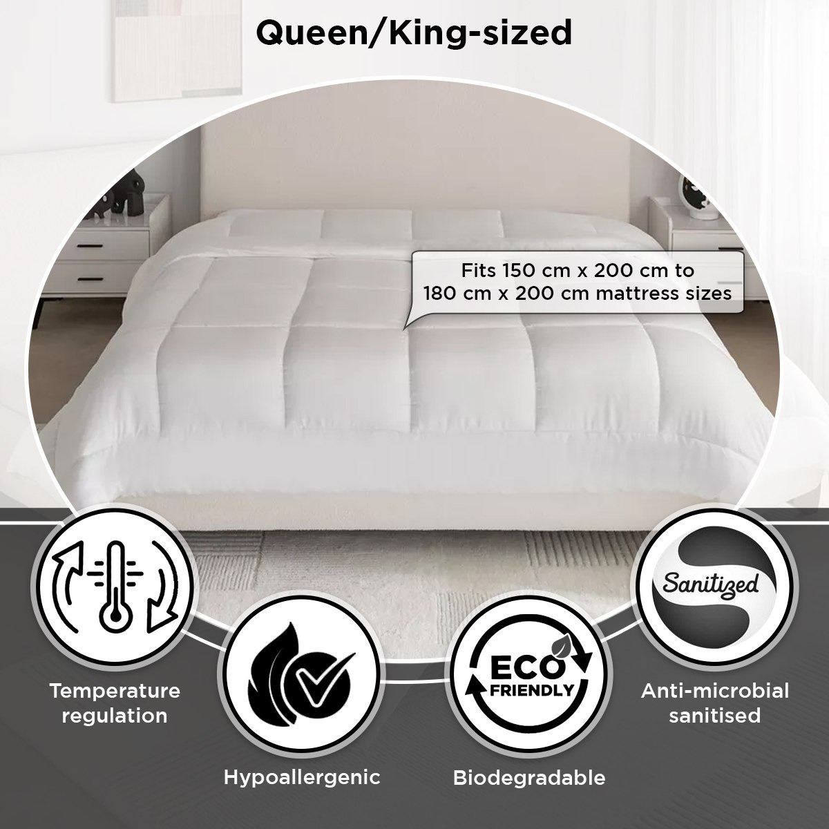 حشوة لحاف كوين كينج تنسل بعدد خيوط 300 من تنسل بليس - 220x220 سم-hbxhomeware-hbxbedroom-image-9