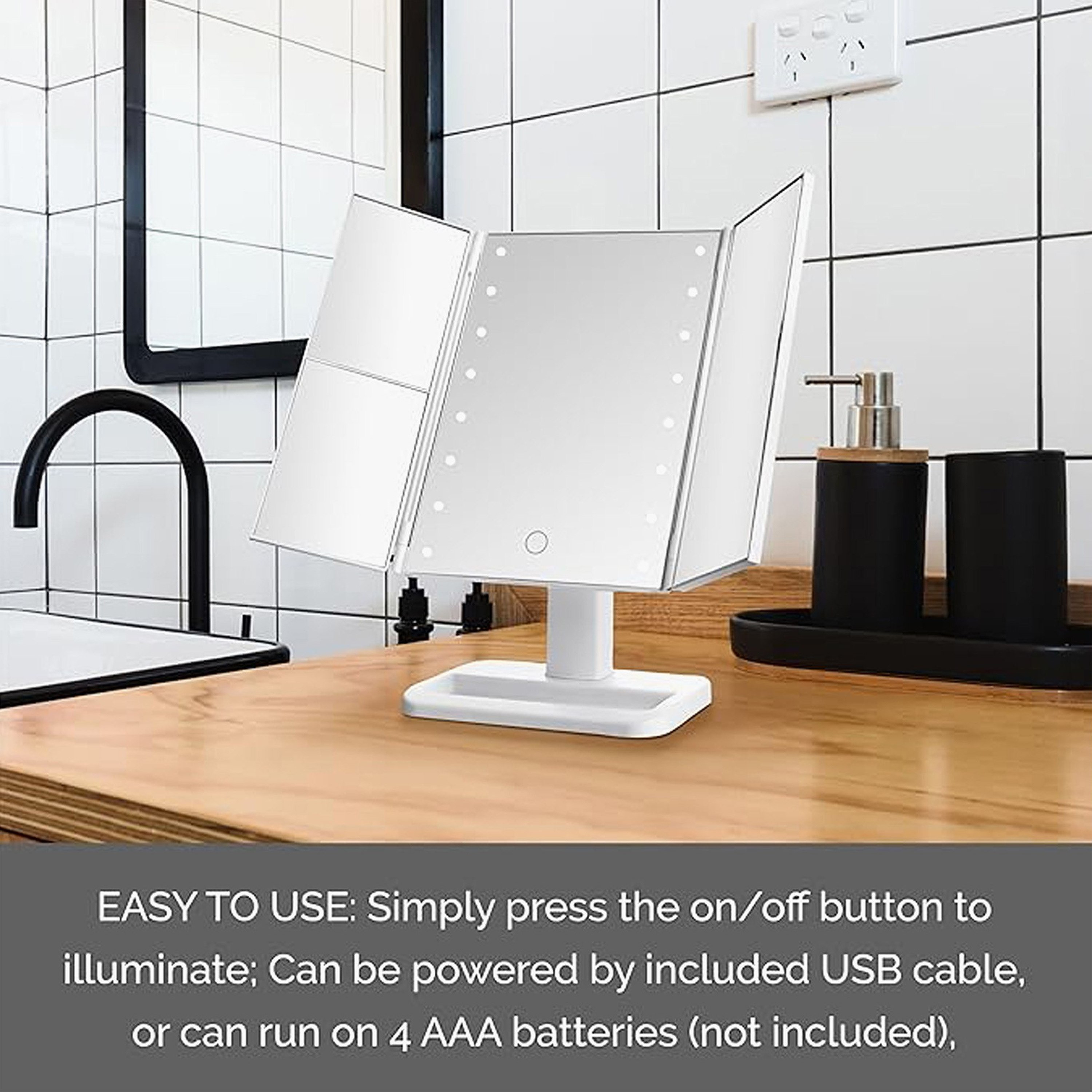 Aria Optical LED Make-Up Mirror - 18x11.6x29.5 cm-hbxbedroom-bedroomaccessories-jewelleryboxesandholders-image-4