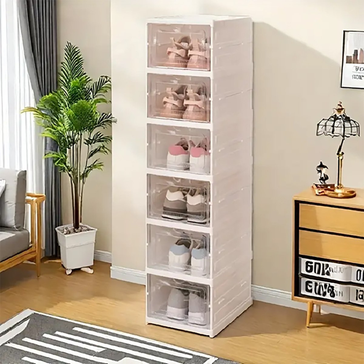 رف أحذية قابل للطي 6 مستويات من جوردن - 35x26x105.5 سم-hbxhomeware-hbxbathroom-image-4