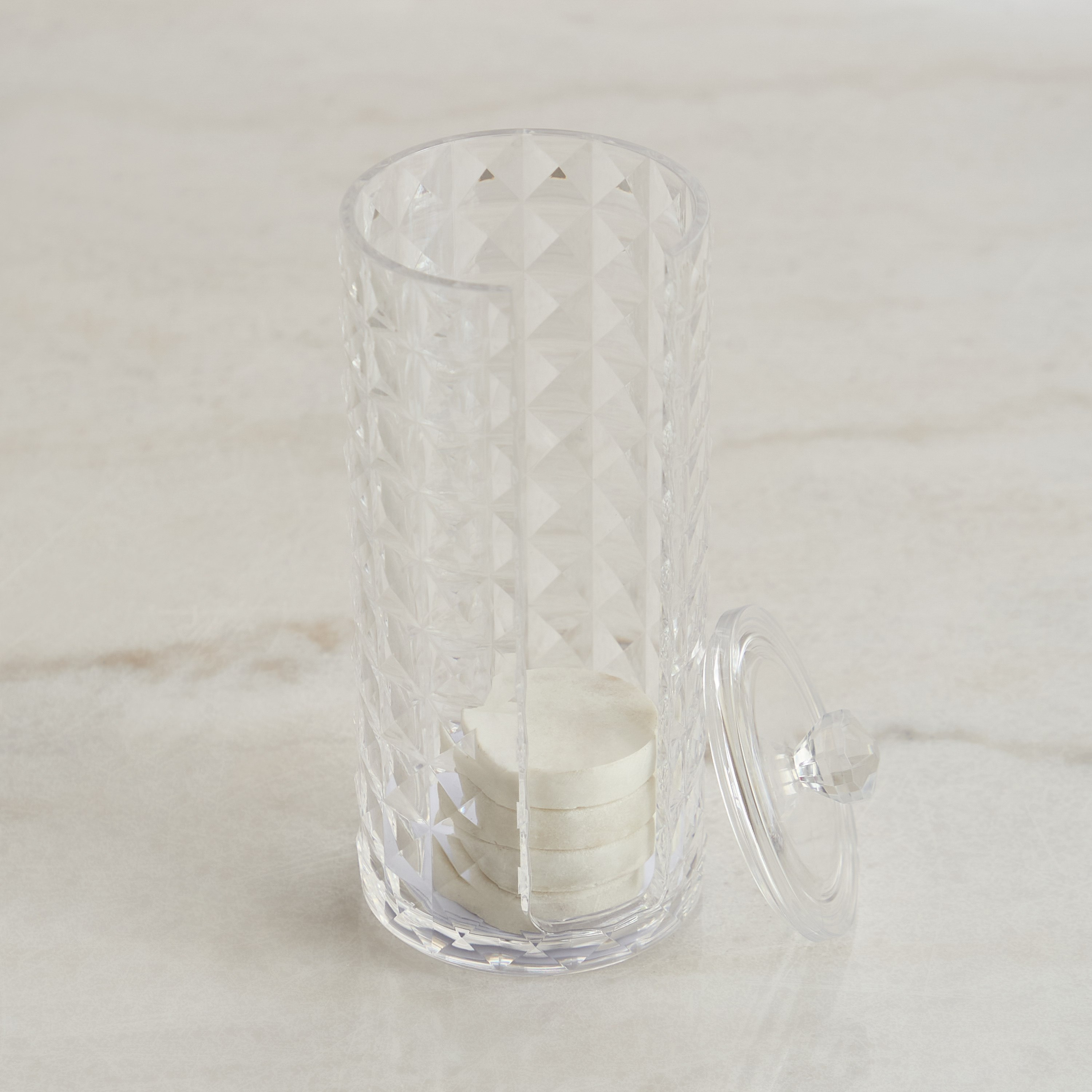 Crystal Cotton Pad Holder - 7.3x18.1 cm-hbxbedroom-bedroomaccessories-jewelleryboxesandholders-image-2