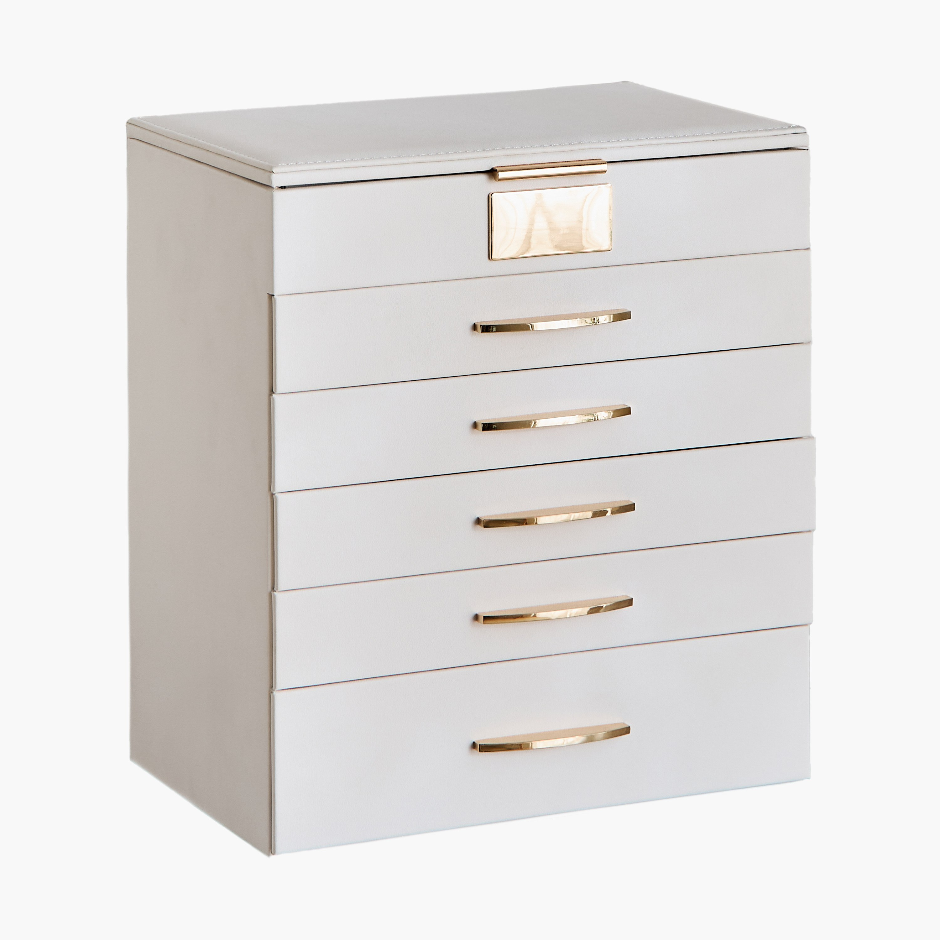 صندوق مجوهرات قطيفة بمرآة و5 أدراج - 24x16.5x27.5 سم-hbxhomeware-hbxbedroom-image-7