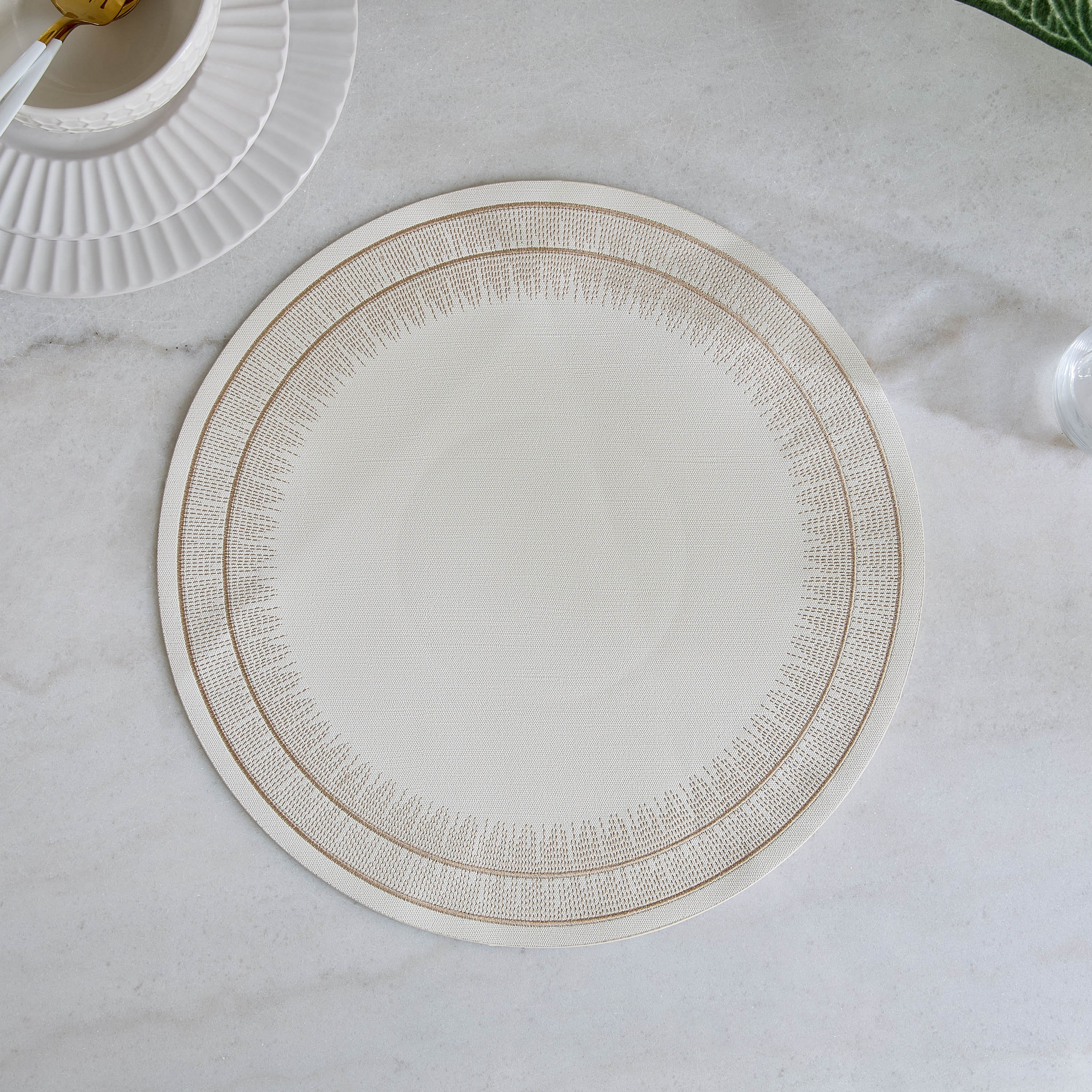 Tabletales Celestile Embroidered PVC Placemat - 37.5 cm-hbxdecorandfurnishings-homefurnishings-tablelinens-image-1