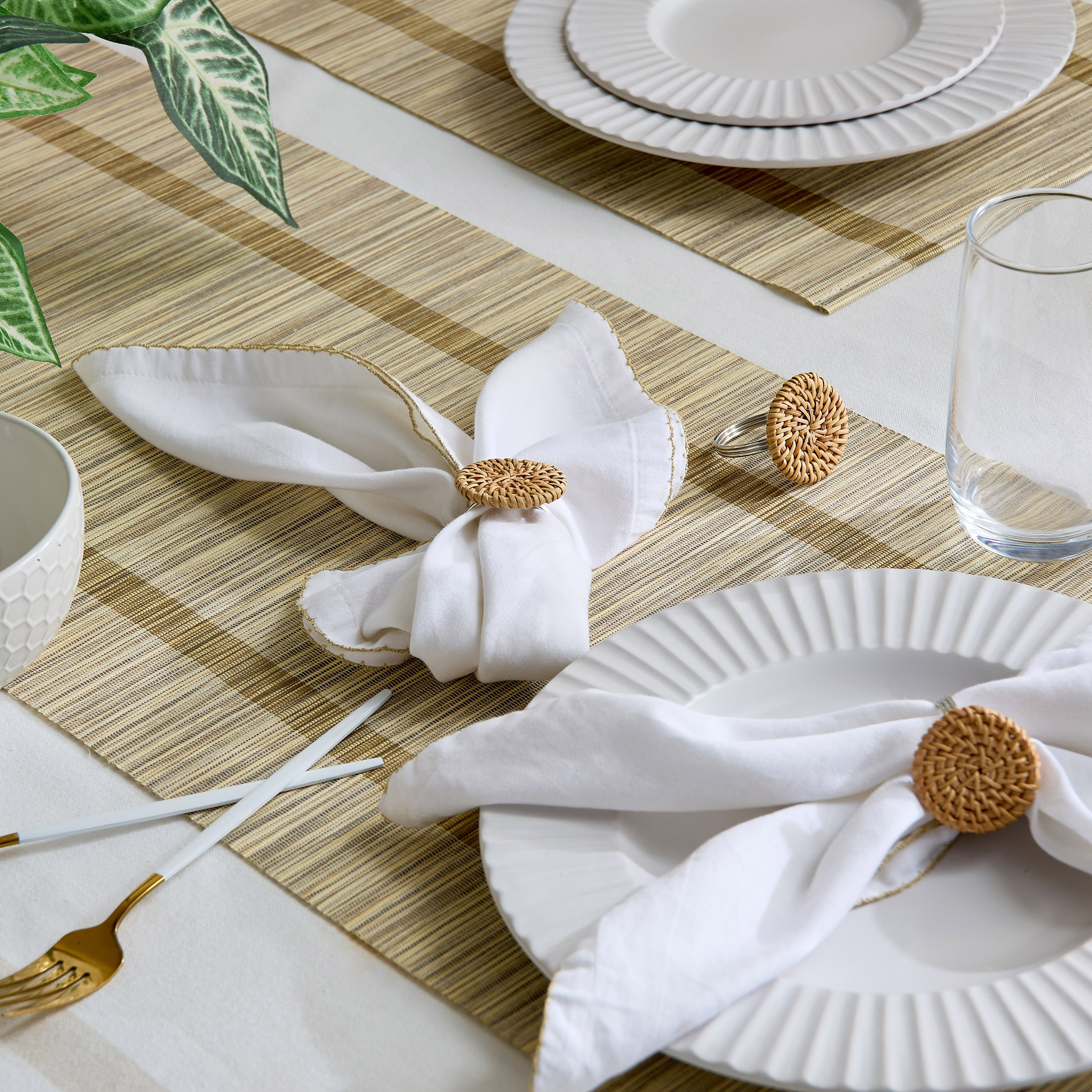 طقم حلقات مناديل خشبية 4 قطع من وودلوكس - 10x10 سم-hbxdecorandfurnishings-homefurnishings-tablelinens-image-4