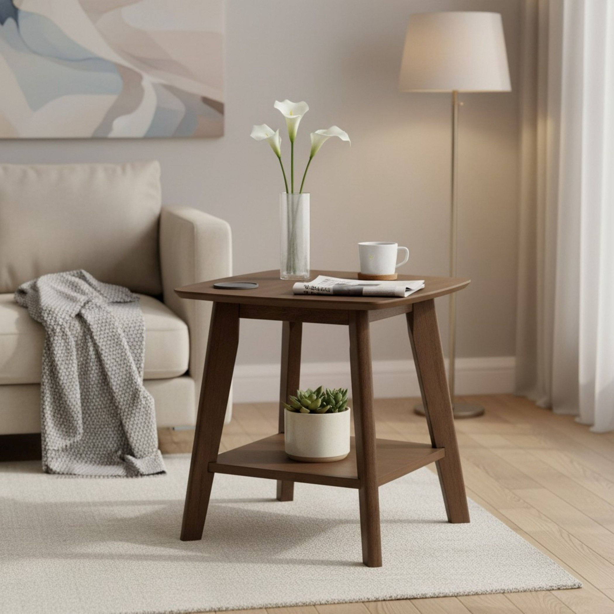 طاولة جانبية مع رف من سكاندي-hbxfurniture-livingroom-endtables-image-1